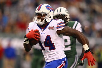 EAST RUTHERFORD, NJ - OCTOBER 26:  Sammy Watkins #14 of the Buffalo Bills runs in a 61-yard touchdown against the New York Jets in the fourth quarter at MetLife Stadium on October 26, 2014 in East Rutherford, New Jersey.  (Photo by Al Bello/Getty Images)