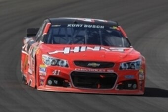 Aug 2, 2015; Long Pond, PA, USA; NASCAR Sprint Cup Series driver Kurt Busch (41) races during the Windows 10 400 at Pocono Raceway. Mandatory Credit: Matthew O'Haren-USA TODAY Sports