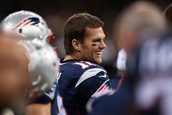 NEW ORLEANS, LA - AUGUST 22:  Tom Brady #12 of the New England Patriots watches action during a preseason game against the New Orleans Saints at the Mercedes-Benz Superdome on August 22, 2015 in New Orleans, Louisiana.  (Photo by Stacy Revere/Getty Images