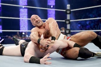Cesaro battles Sheamus on SmackDown.