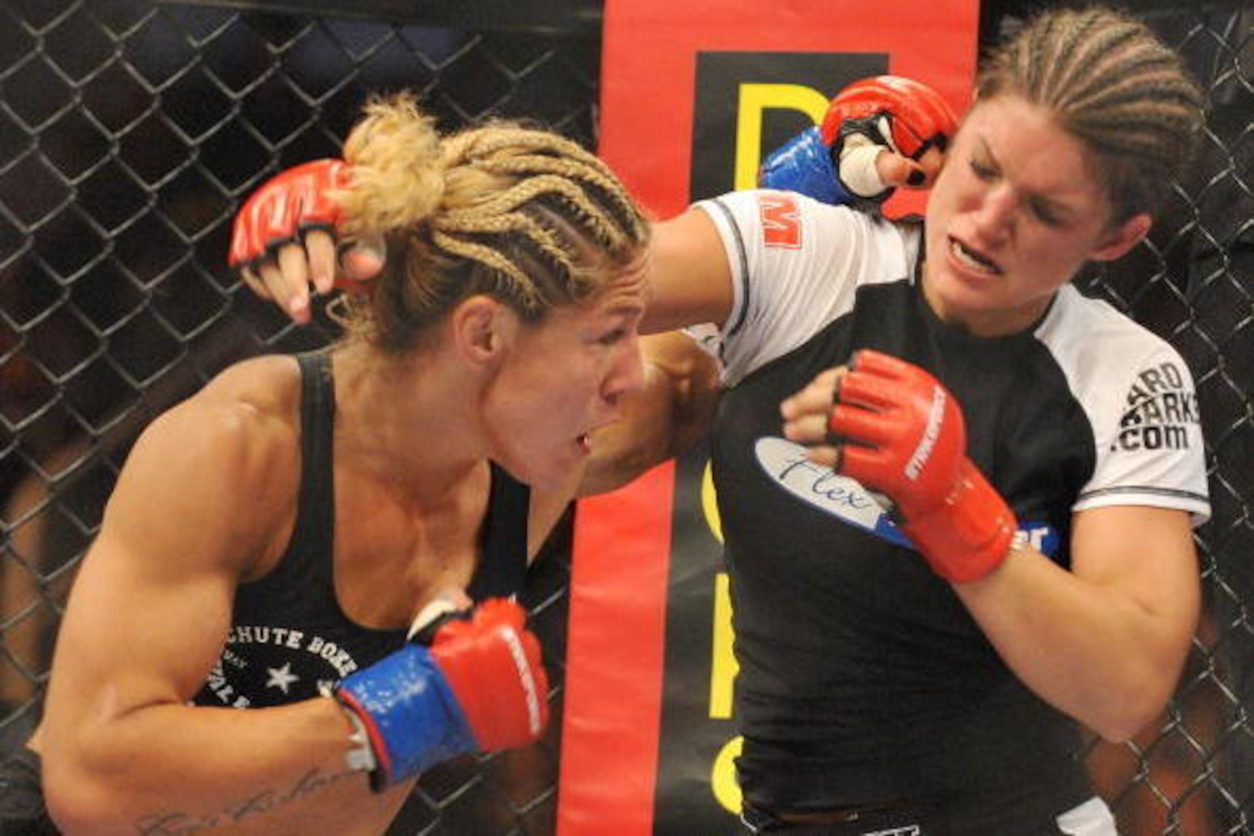 SAN JOSE, CA - AUGUST 15: Cris Cyborg (L) battles Gina Carano during their Middleweight Championship fight at Strikeforce: Carano vs. Cyborg on August 15, 2009 in San Jose, California. (Photo by Jon Kopaloff/Getty Images) SAN JOSE, CA - AUGUST 15: Cris Cyborg (L) battles Gina Carano during their Middleweight Championship fight at Strikeforce: Carano vs. Cyborg on August 15, 2009 in San Jose, California. (Photo by Jon Kopaloff/Getty Images)