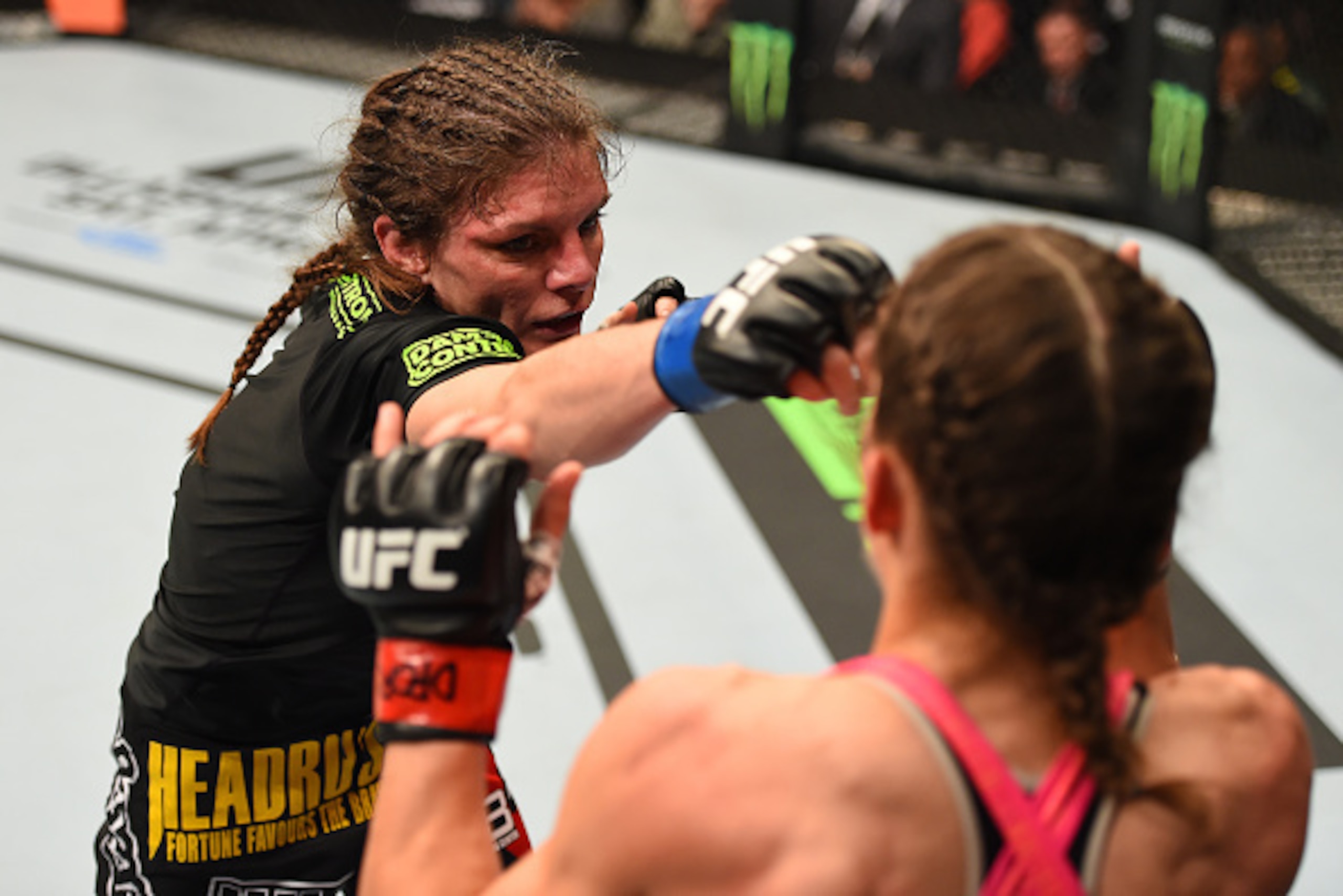 FAIRFAX, VA - APRIL 04: (L-R) Lauren Murphy punches Liz Carmouche in their women's bantamweight fight during the UFC Fight Night event at the Patriot Center on April 4, 2015 in Fairfax, Virginia. (Photo by Josh Hedges/Zuffa LLC/Zuffa LLC via Getty Image FAIRFAX, VA - APRIL 04: (L-R) Lauren Murphy punches Liz Carmouche in their women's bantamweight fight during the UFC Fight Night event at the Patriot Center on April 4, 2015 in Fairfax, Virginia. (Photo by Josh Hedges/Zuffa LLC/Zuffa LLC via Getty Image