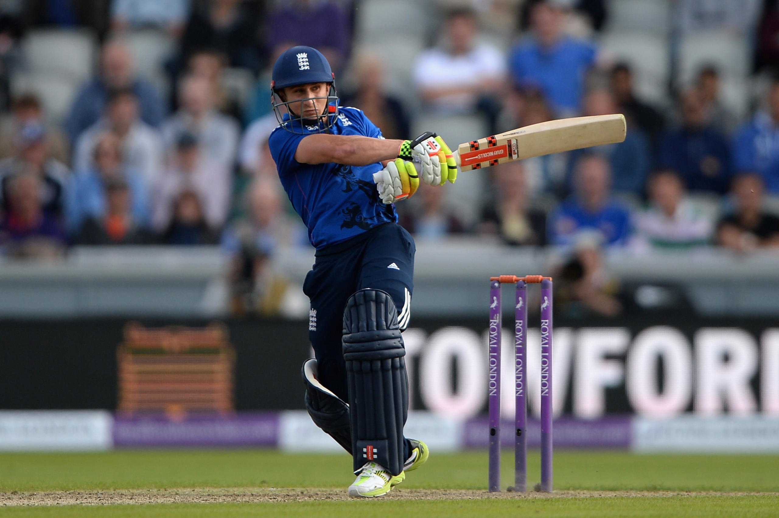 MANCHESTER, ENGLAND - SEPTEMBER 08:  James Taylor of England bats during the 3rd Royal London One-Day International match between England and Australia at Old Trafford on September 8, 2015 in Manchester, United Kingdom.  (Photo by Gareth Copley/Getty Imag