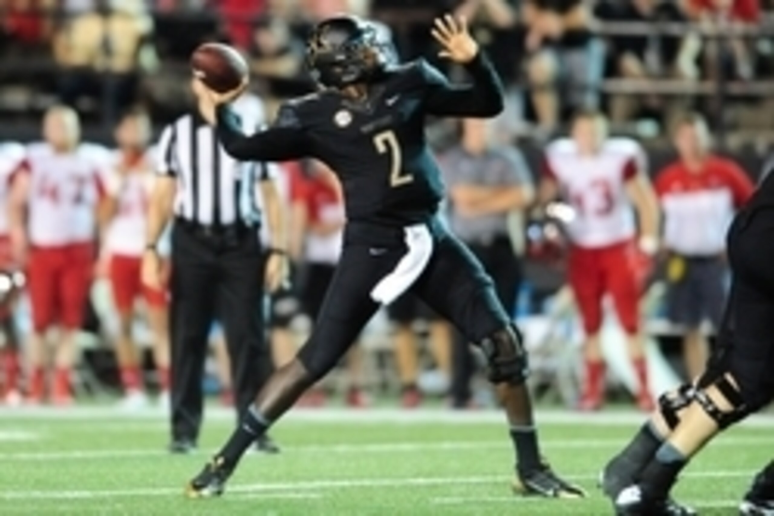 Sep 3, 2015; Nashville, TN, USA; Vanderbilt Commodores quarterback Johnny McCrary (2) throws a pass during the second half against Western Kentucky Hilltoppers at Vanderbilt Stadium. Western Kentucky Hilltoppers won 14-12. Mandatory Credit: Joshua Lindsey