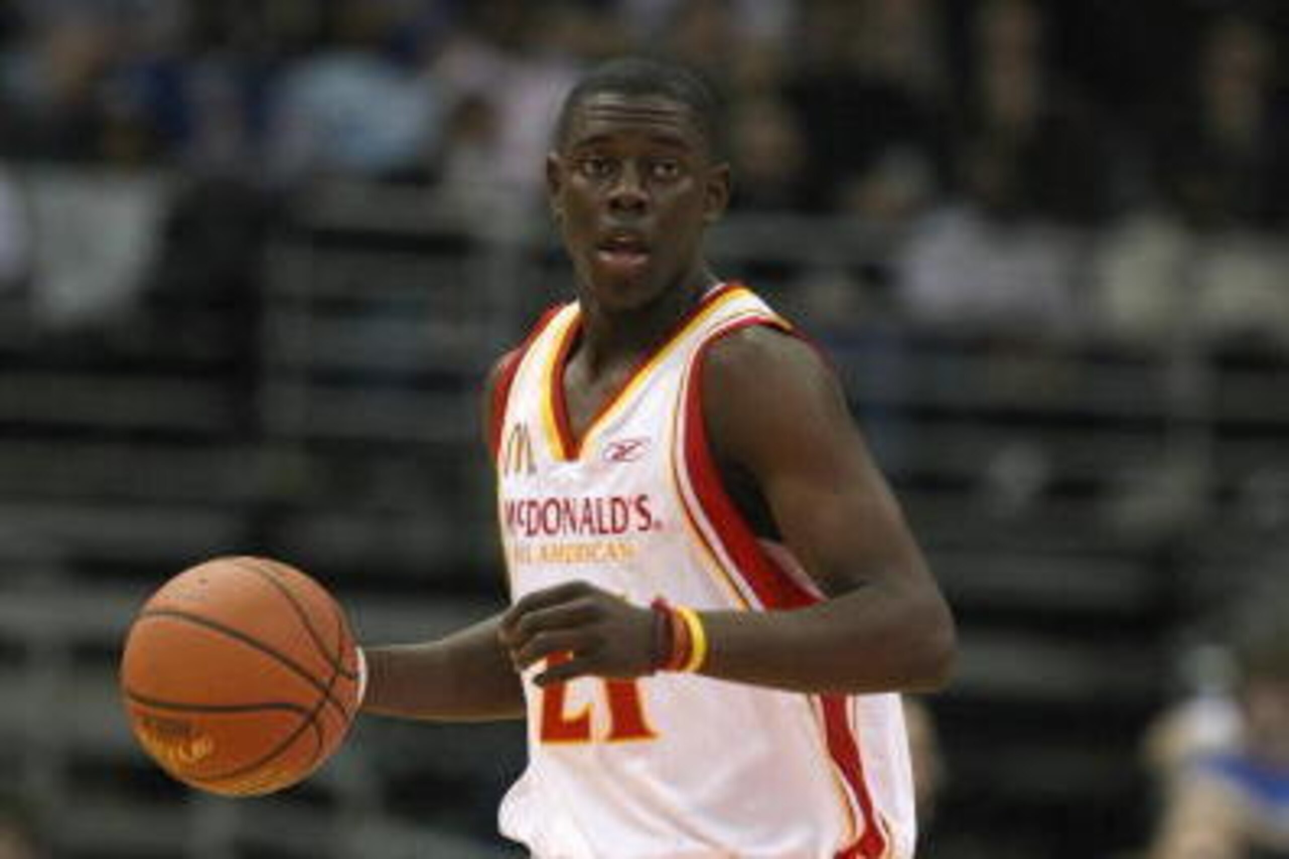 MILWAUKEE - MARCH 26: Jrue Holiday #21 of the West team dribbles during the 2008 McDonald's All American High School Boys basketball game on March 26, 2008 at the Bradley Center in Milwaukee, Wisconsin. (Photo by Jonathan Daniel/Getty Images) MILWAUKEE - MARCH 26: Jrue Holiday #21 of the West team dribbles during the 2008 McDonald's All American High School Boys basketball game on March 26, 2008 at the Bradley Center in Milwaukee, Wisconsin. (Photo by Jonathan Daniel/Getty Images)