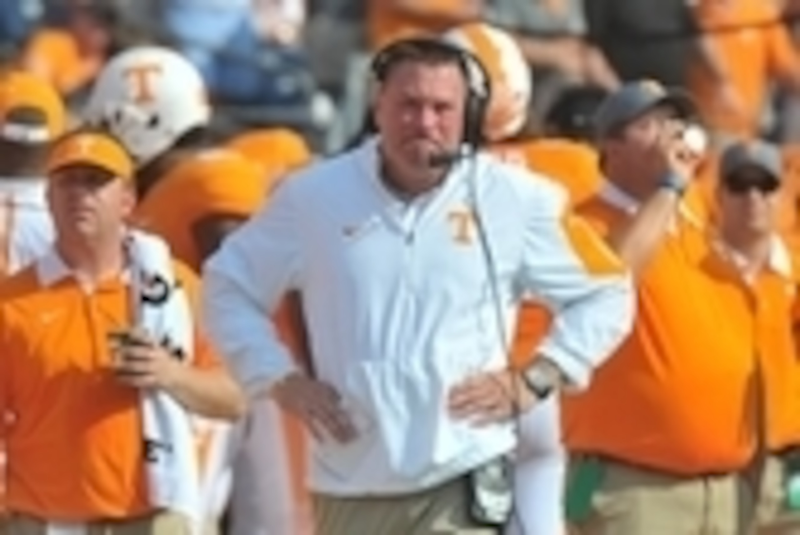 Sep 5, 2015; Nashville, TN, USA; Tennessee Volunteers head coach Butch Jones on the sideline during the first half Bowling Green Falcons at Nissan Stadium. Mandatory Credit: Jim Brown-USA TODAY Sports