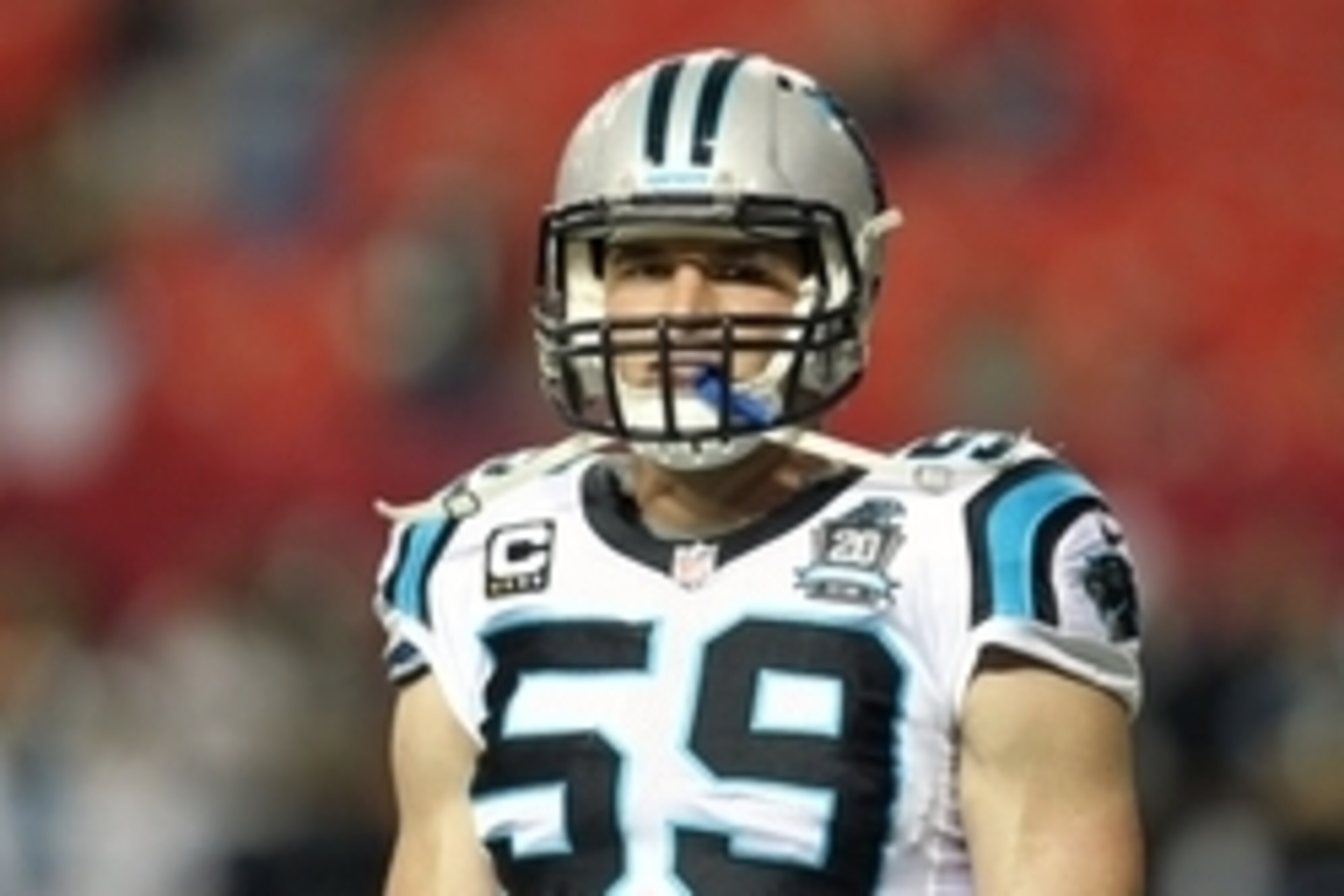 Dec 28, 2014; Atlanta, GA, USA; Carolina Panthers middle linebacker Luke Kuechly (59) prepares for a game against the Atlanta Falcons at the Georgia Dome. Mandatory Credit: Brett Davis-USA TODAY Sports