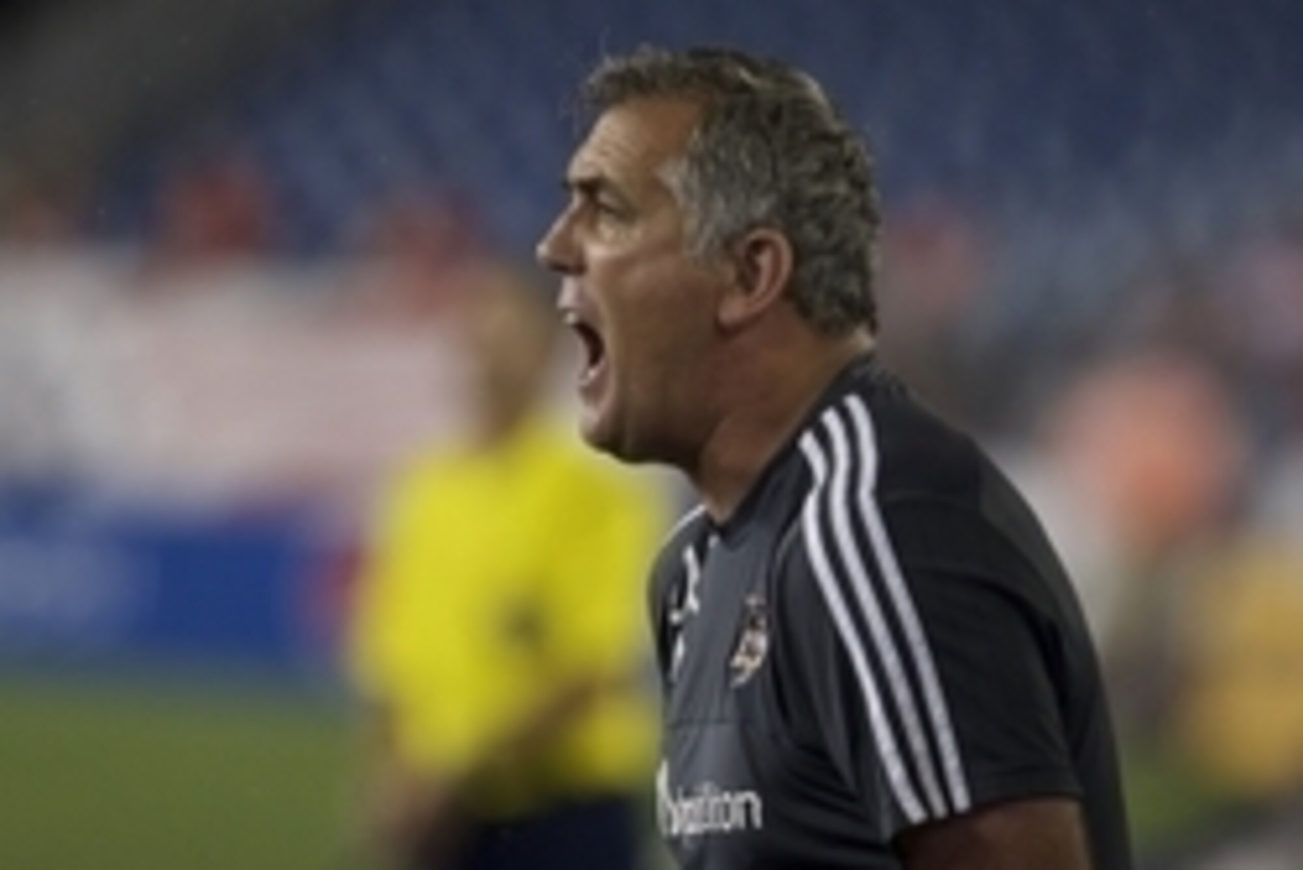 Aug 15, 2015; Foxborough, MA, USA; Houston Dynamo head coach Owen Coyle watches from the sideline as they take on the New England Revolution at Gillette Stadium. Mandatory Credit: David Butler II-USA TODAY Sports