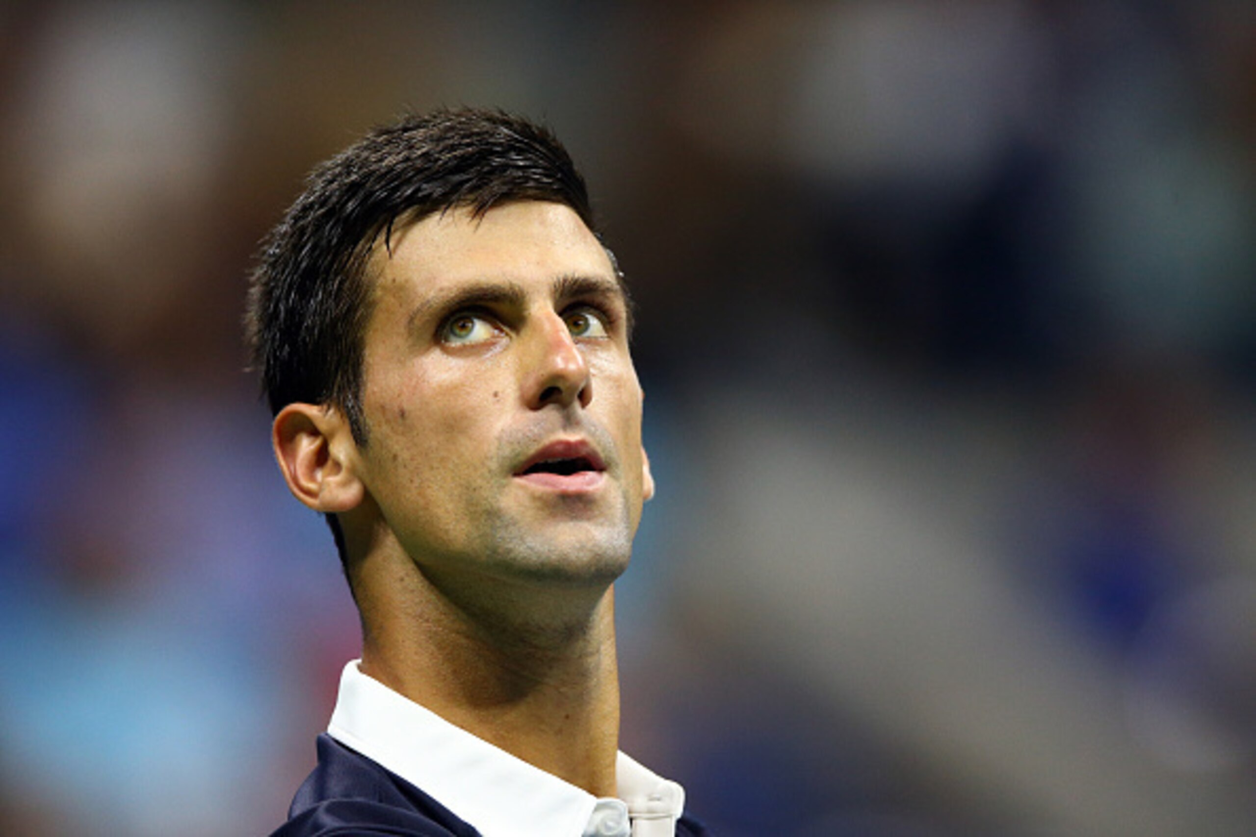 NEW YORK, NY - SEPTEMBER 08:  Novak Djokovic of Serbia reacts against Feliciano Lopez of Spain during their Men's Singles Quarterfinals match on Day Nine of the 2015 US Open at the USTA Billie Jean King National Tennis Center on September 8, 2015 in the F