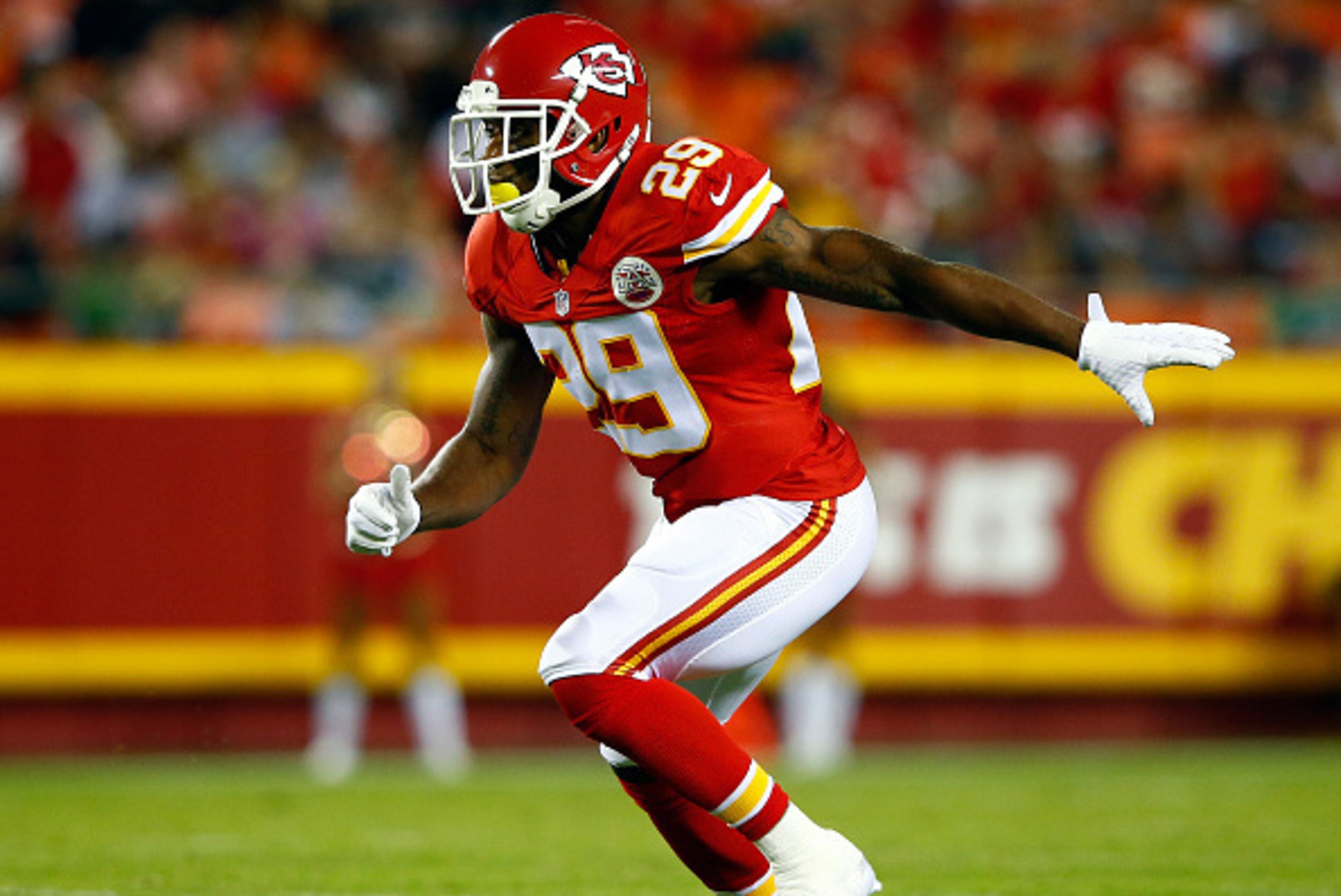 KANSAS CITY, MO - AUGUST 21:  Strong safety Eric Berry #29 of the Kansas City Chiefs in action during the preaseason game against the Seattle Seahawks at Arrowhead Stadium on August 21, 2015 in Kansas City, Missouri.  (Photo by Jamie Squire/Getty Images)