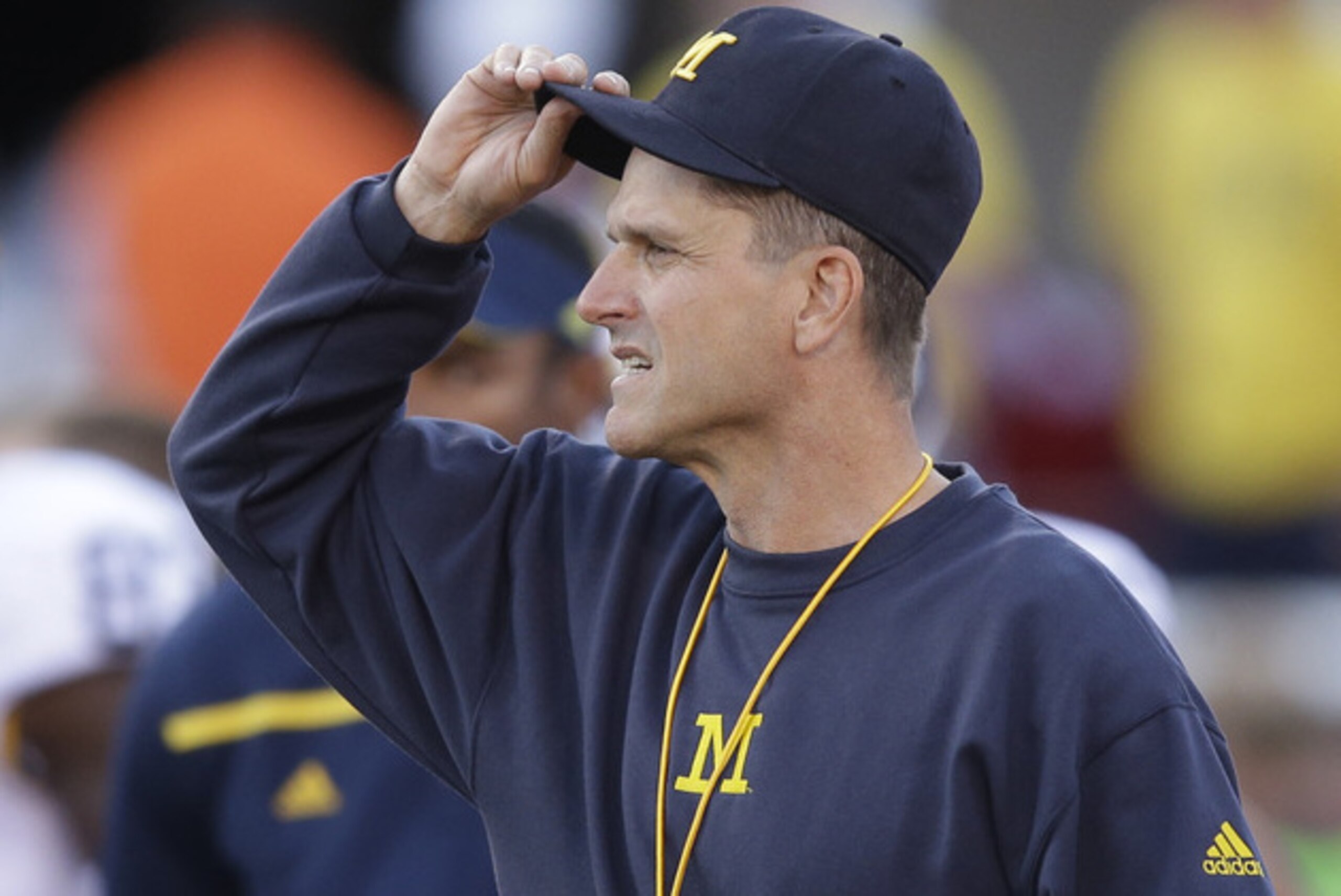 Will Jim Harbaugh be around for the next meeting with Notre Dame?
