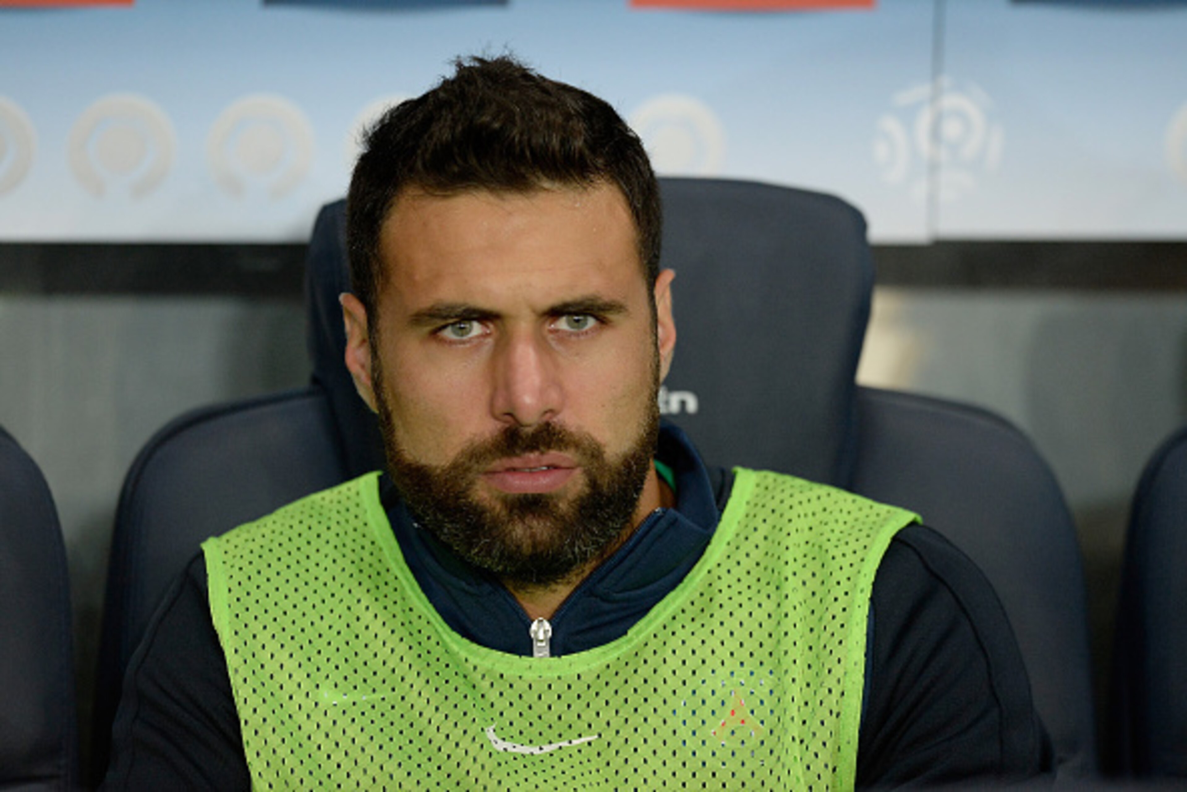 PARIS, FRANCE - SEPTEMBER 11:  Salvatore Sirigu of PSG sits on the bench during the Ligue 1 game between Paris Saint Germain and Girondins de Bordeaux at Parc des Princes on September 11, 2015 in Paris, France.  (Photo by Aurelien Meunier/Getty Images)