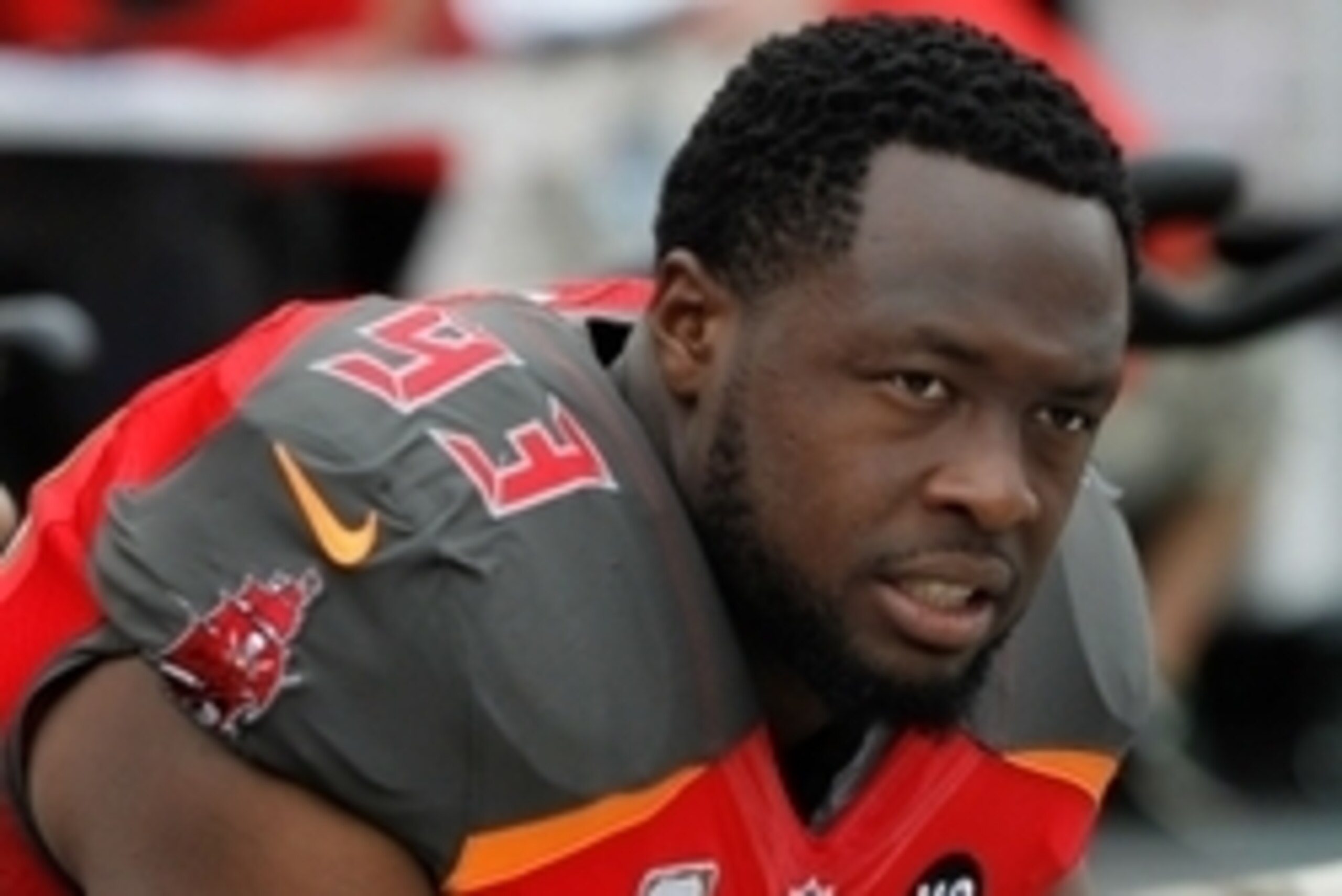 Nov 9, 2014; Tampa, FL, USA; Tampa Bay Buccaneers defensive tackle Gerald McCoy (93) against the Atlanta Falcons during the first quarter at Raymond James Stadium. Mandatory Credit: Kim Klement-USA TODAY Sports