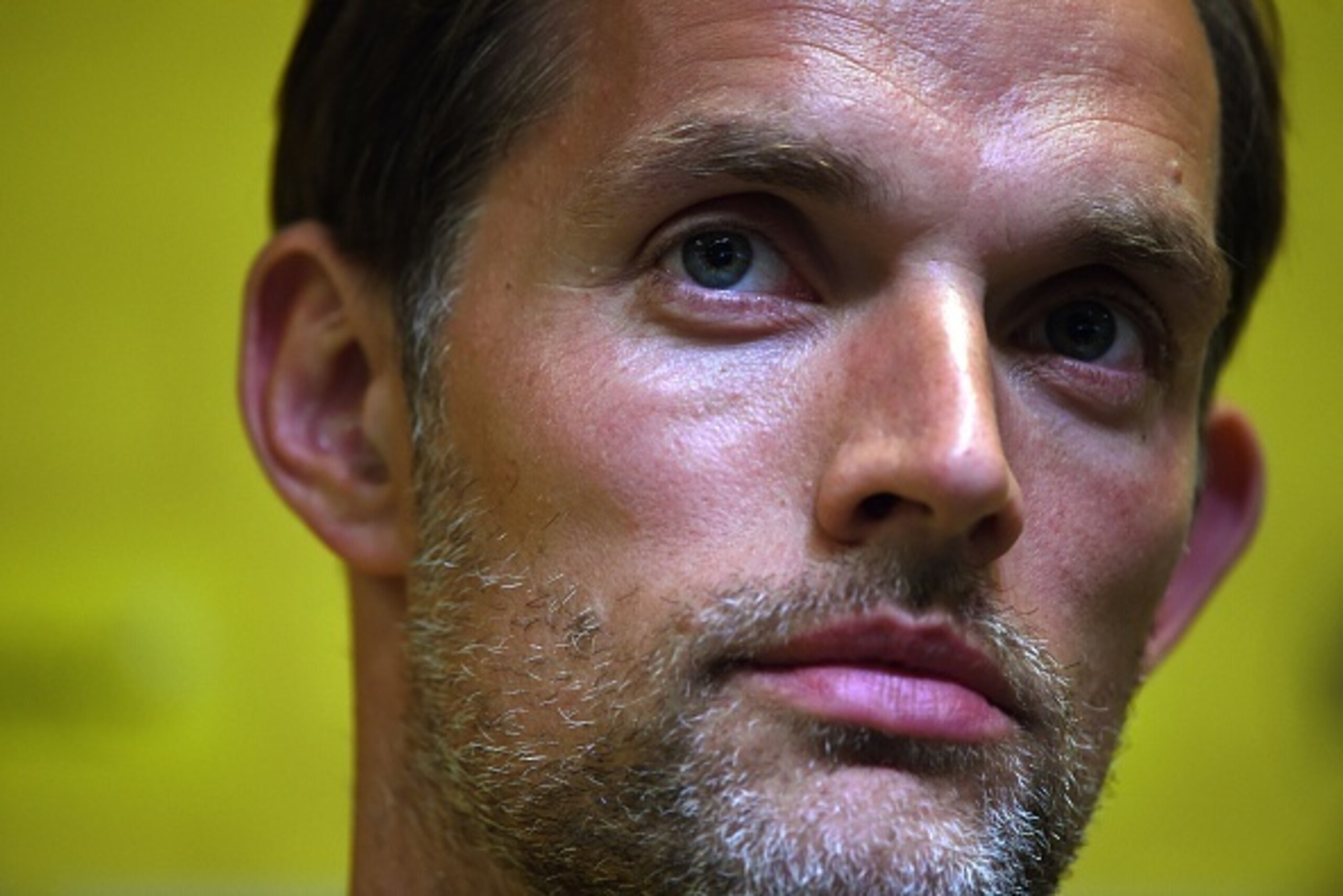 Borussia Dortmund´s headcoach Thomas Tuchel attends a press conference of first division Bundesliga football club Borussia Dortmund on the eve of Europa League game against Wolfsberg in the Signal Iduna Park stadium in Dortmund, western Germany on August 