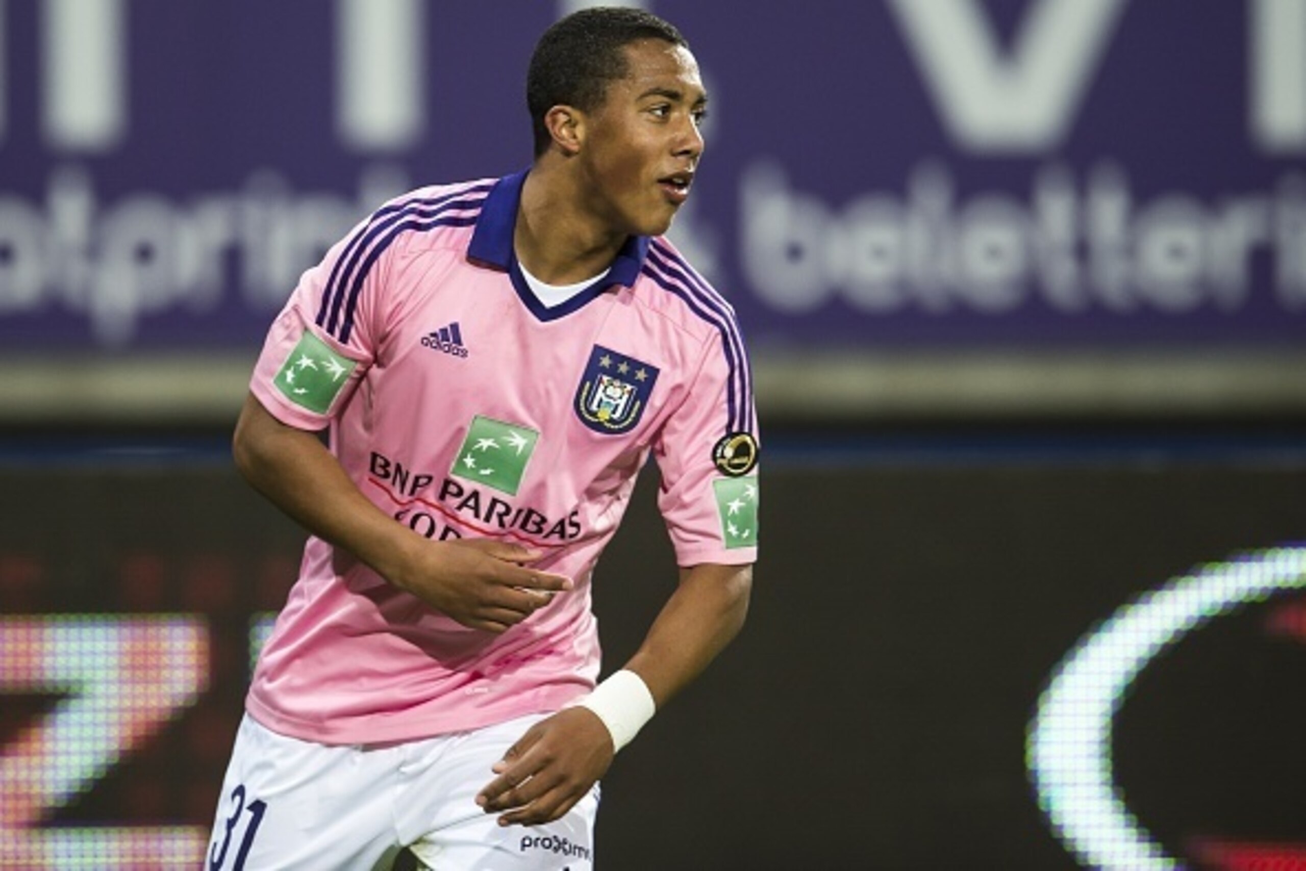 Youri Tielemans of RSC Anderlecht during the Jupiler Pro League match between KAA Gent and RSC Anderlecht on April 30, 2015 at the Ghelamco Arena in Gent, Belgium.(Photo by VI Images via Getty Images)