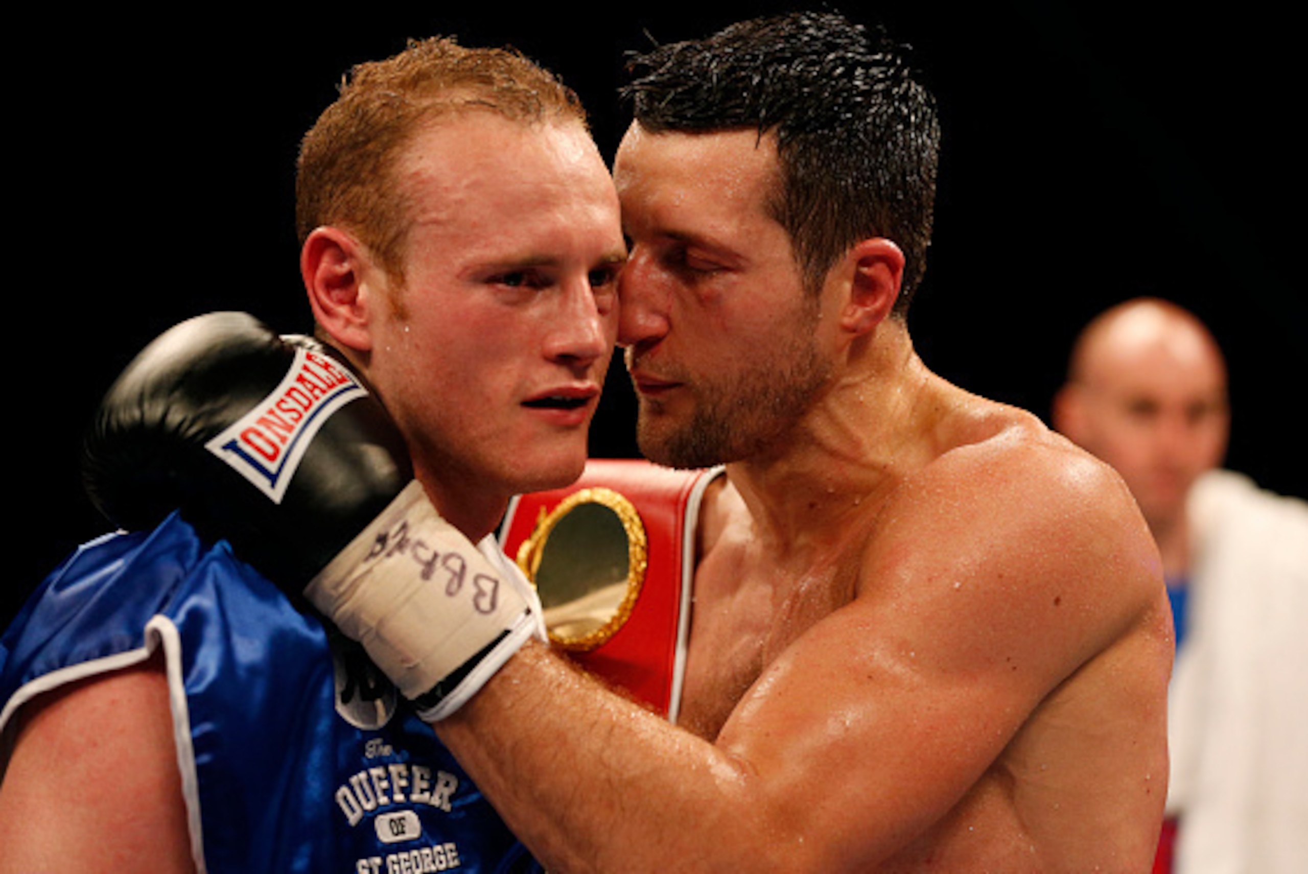 The two fighters after the Carl Froch v George Groves World Super-middleweight fight at Wembley Stadium on May 31st 2014 in London (Photo by Tom Jenkins/Getty Images)