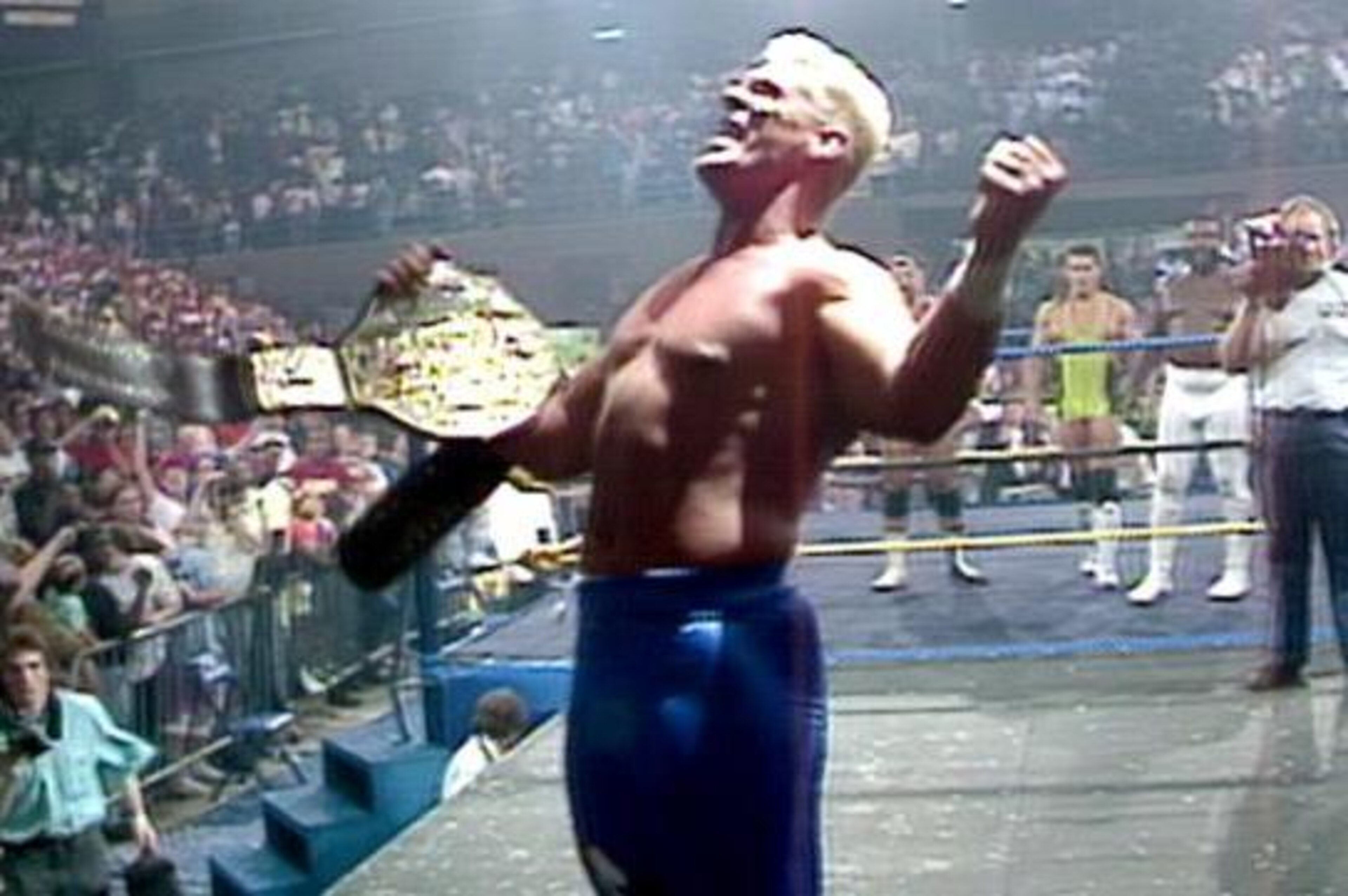 Sting celebrates his title win.