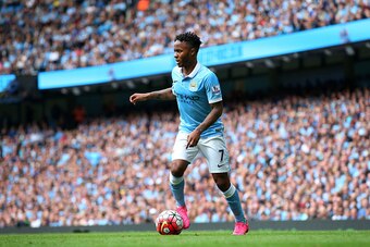 MANCHESTER, ENGLAND - AUGUST 29:  Raheem Sterling of Manchester City during the Barclays Premier League match between Manchester City and Watford at Etihad Stadium on August 29, 2015 in Manchester, United Kingdom.  (Photo by Alex Livesey/Getty Images)