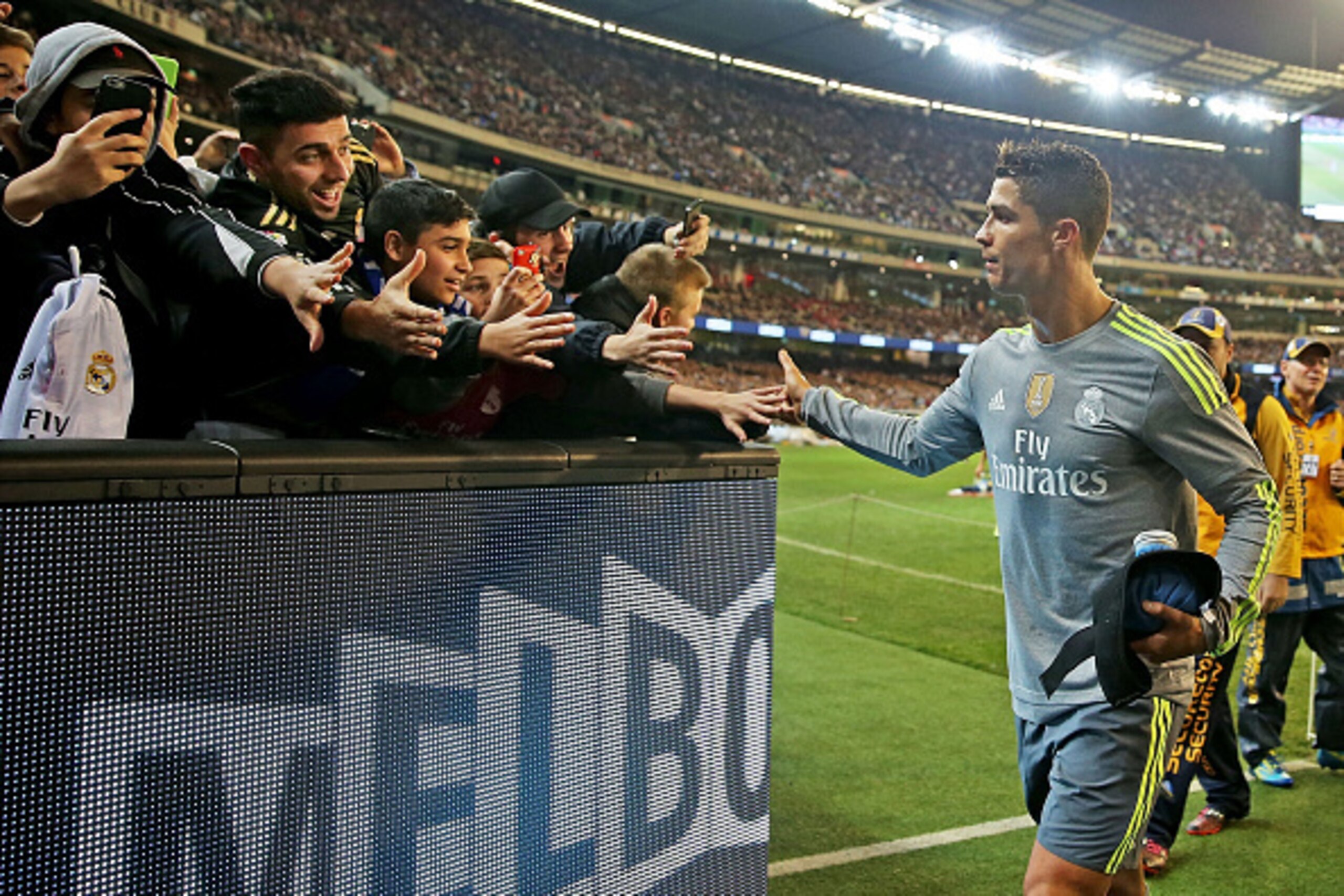 MELBOURNE, AUSTRALIA - JULY 24:  Cristiano Ronaldo of Real Madrid leaves the field after the International Champions Cup match between Real Madrid and Manchester City at the Melbourne Cricket Ground on July 24, 2015 in Melbourne, Australia.  (Photo by Sco
