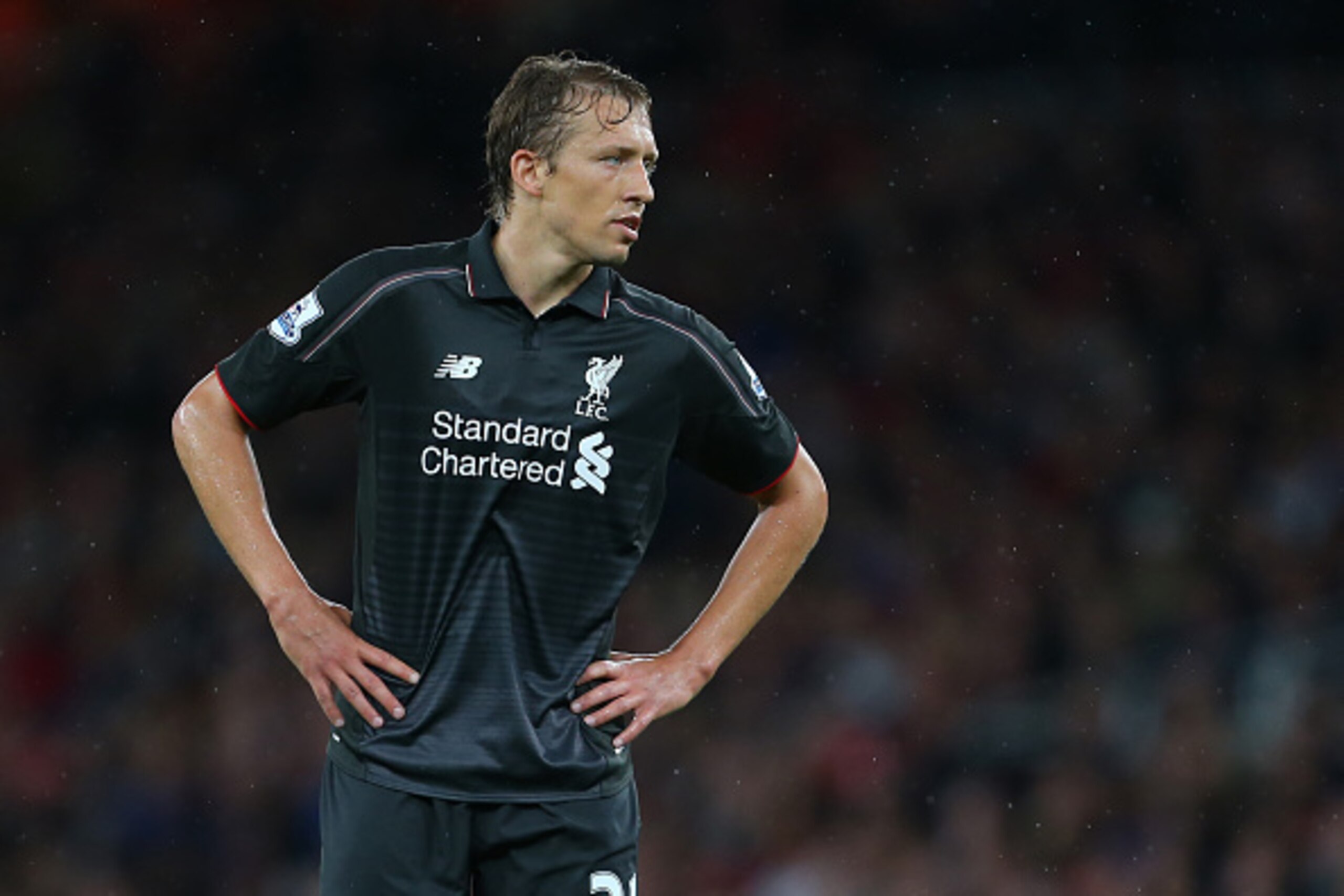 LONDON, ENGLAND - AUGUST 24:  Lucas Leiva of Liverpool during the Barclays Premier League match between Arsenal and Liverpool at the Emirates Stadium on August 24, 2015 in London, United Kingdom.  (Photo by Catherine Ivill - AMA/Getty Images)