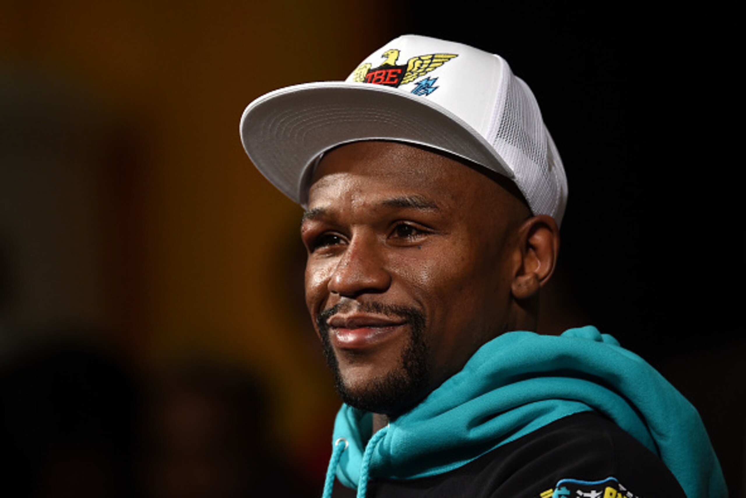 LAS VEGAS, NV - SEPTEMBER 12:  Floyd Mayweather Jr. speaks during a post-fight news conference at MGM Grand Hotel & Casino after he retained his WBC/WBA welterweight titles in a unanimous-decision victory over Andre Berto on September 12, 2015 in Las Vega