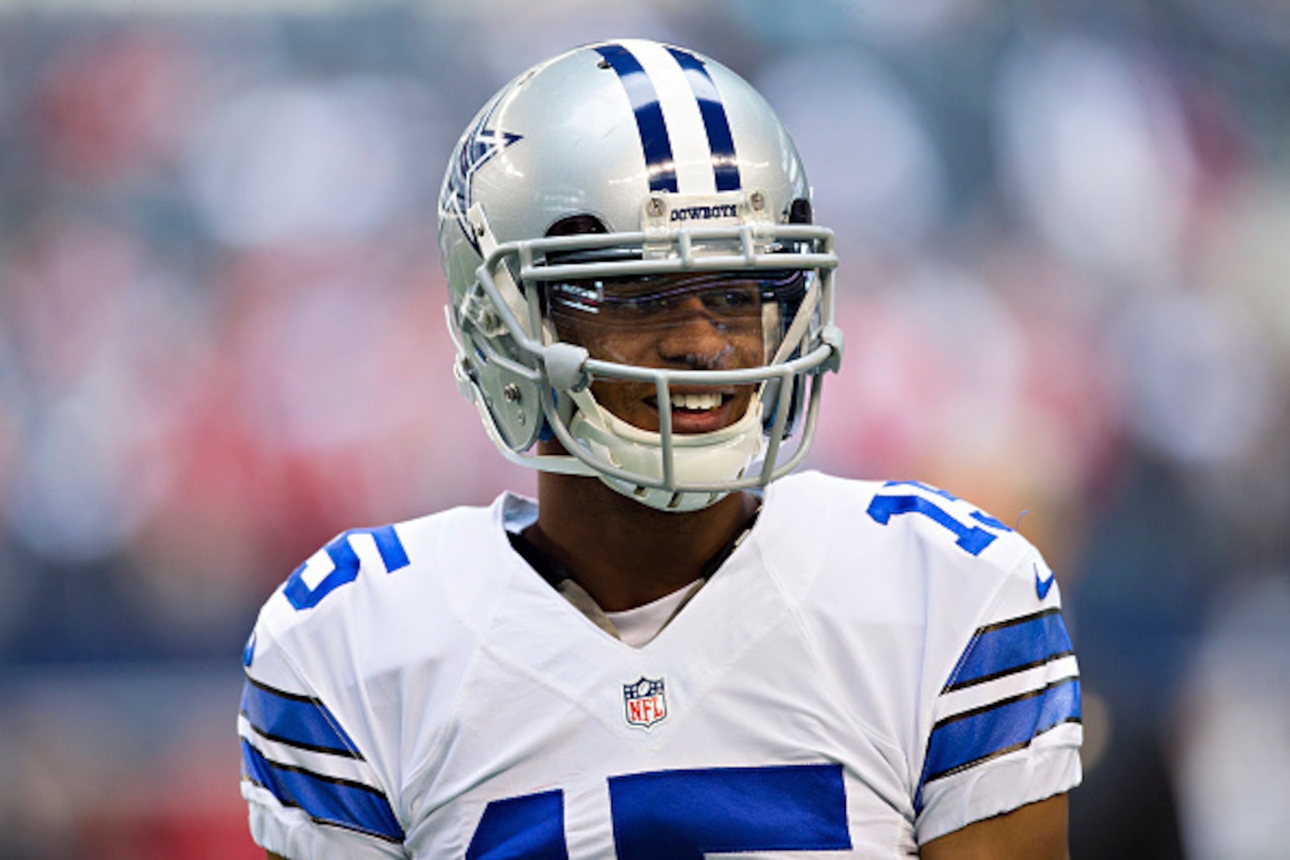 ARLINGTON, TX - NOVEMBER 02: Devin Street #15 of the Dallas Cowboys warms up before the game against the Arizona Cardinals at AT&T Stadium on November 2, 2014 in Arlington, Texas. The Cardinals defeated the Cowboys 28-17. (Photo by Wesley Hitt/Getty Image ARLINGTON, TX - NOVEMBER 02: Devin Street #15 of the Dallas Cowboys warms up before the game against the Arizona Cardinals at AT&T Stadium on November 2, 2014 in Arlington, Texas. The Cardinals defeated the Cowboys 28-17. (Photo by Wesley Hitt/Getty Image