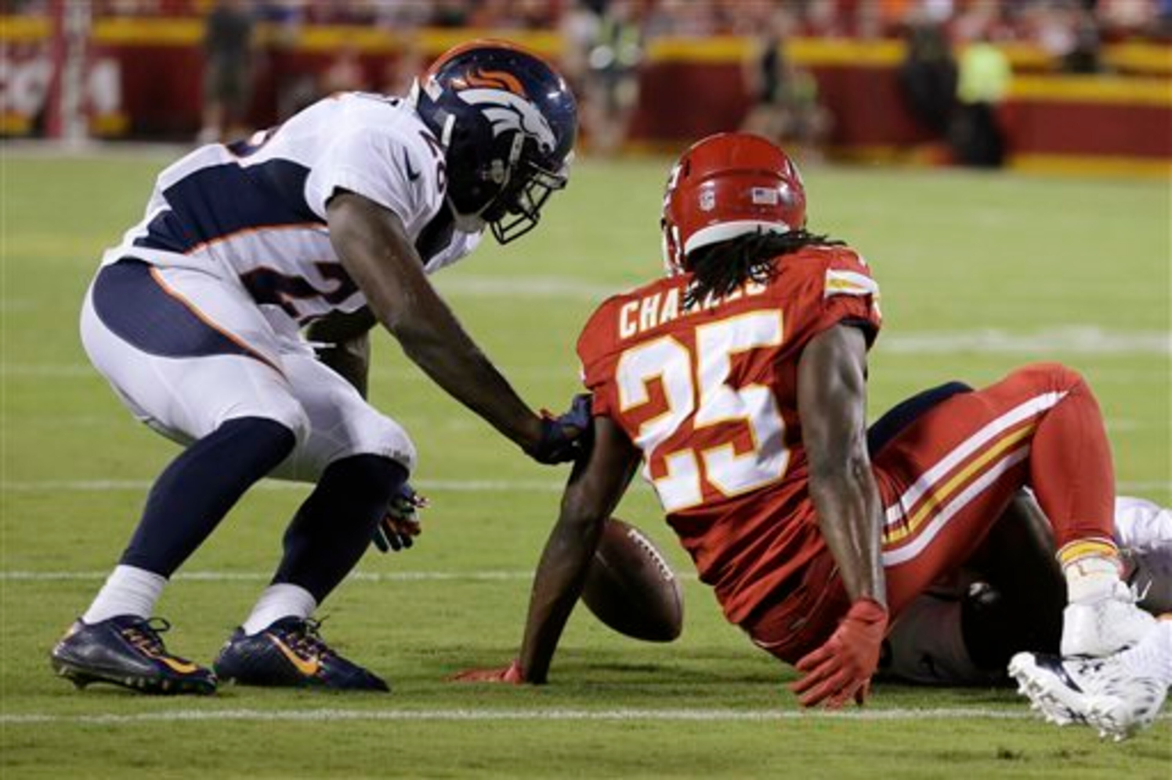 Jamaal Charles' game was great aside from two fumbles, but those fumbles were both costly.