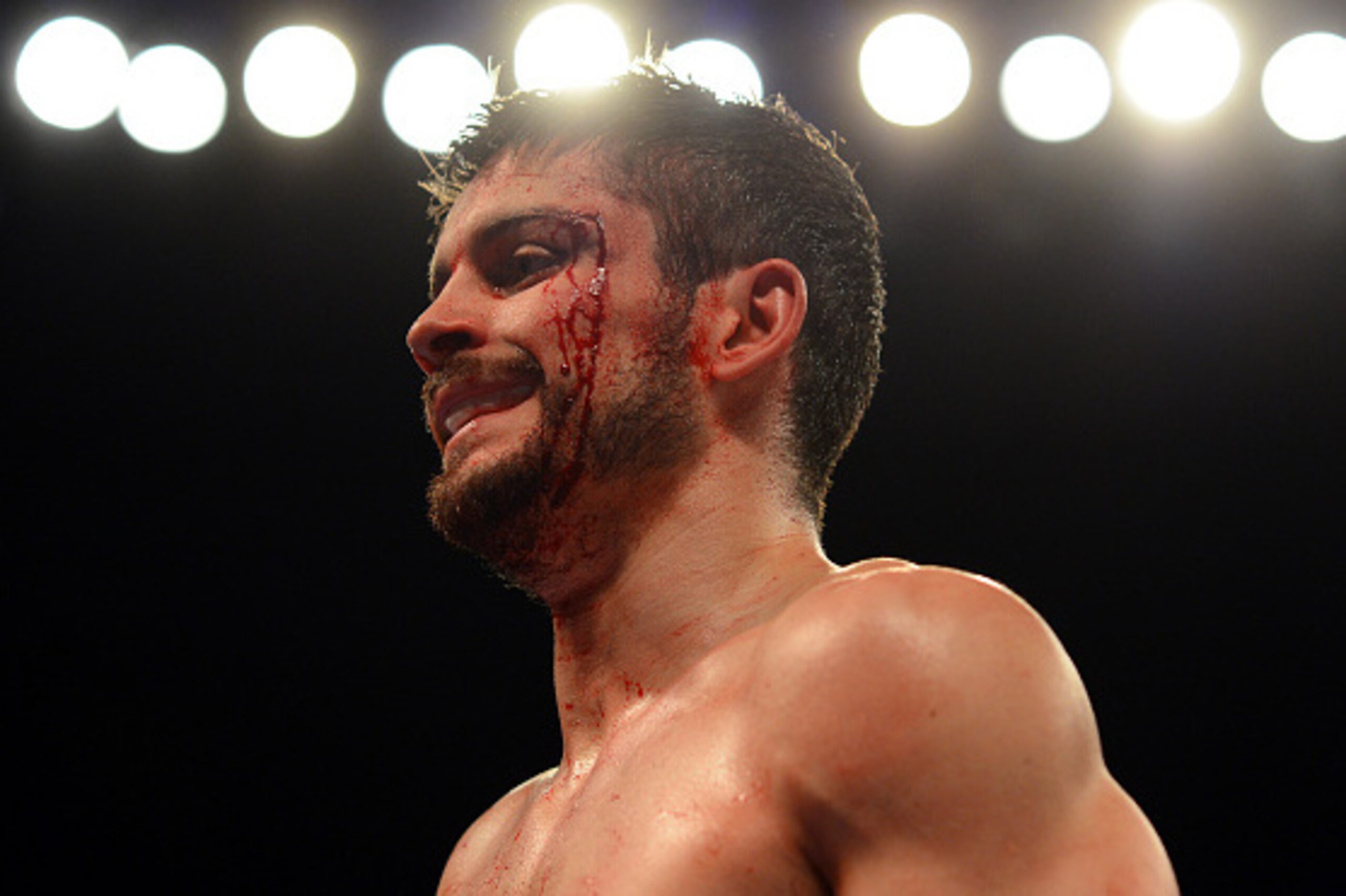 NEWCASTLE UPON TYNE, ENGLAND - APRIL 04: Stephen Smith reacts after beating Barrington Brown during their Featherweight boxing contest at the Metro Arena on April 4, 2015 in Newcastle upon Tyne, England. (Photo by Nigel Roddis/Getty Images) NEWCASTLE UPON TYNE, ENGLAND - APRIL 04: Stephen Smith reacts after beating Barrington Brown during their Featherweight boxing contest at the Metro Arena on April 4, 2015 in Newcastle upon Tyne, England. (Photo by Nigel Roddis/Getty Images)