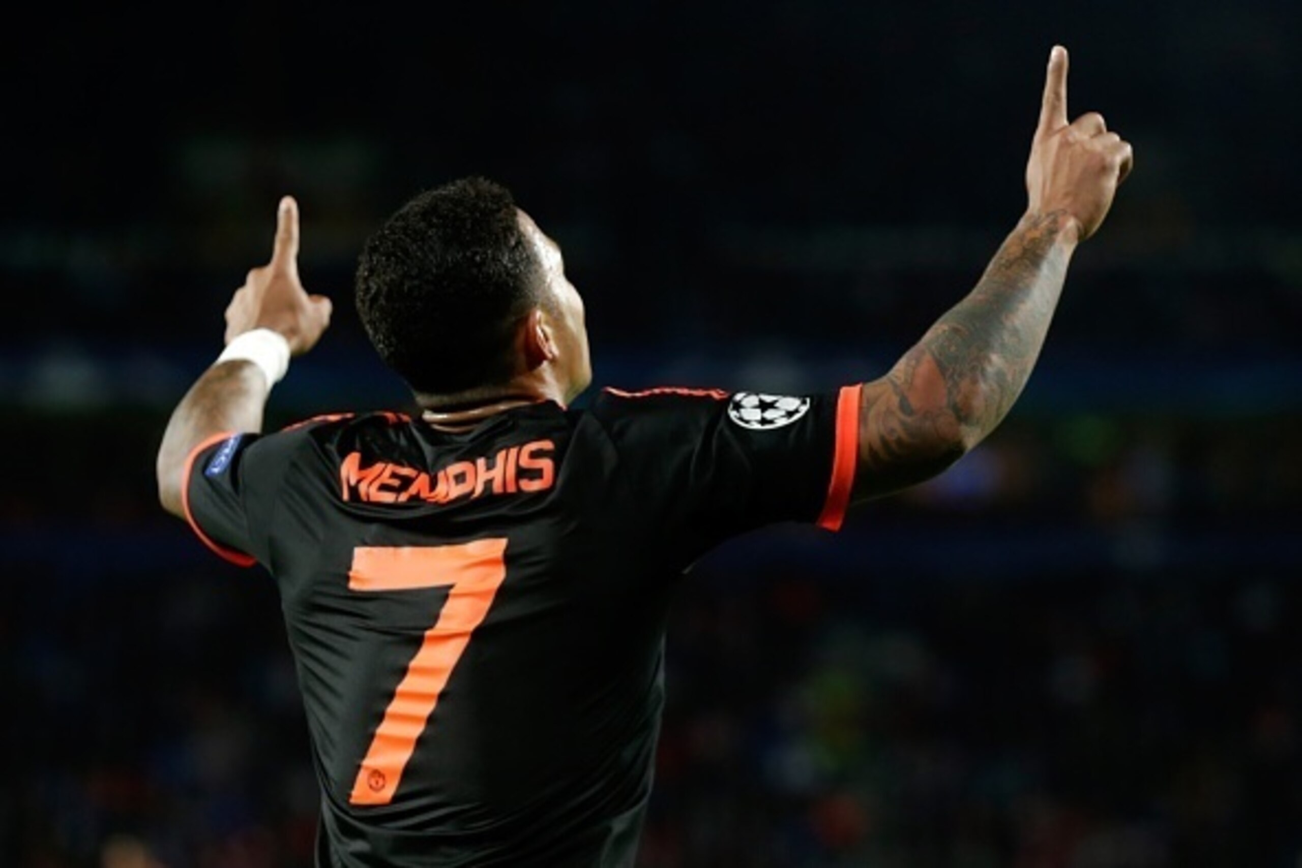 Memphis Depay of Manchester United n during the UEFA Champions League group B match between PSV Eindhoven and Manchester United on September 15, 2015 at the Philips stadium in Eindhoven, The Netherlands.(Photo by VI Images via Getty Images)