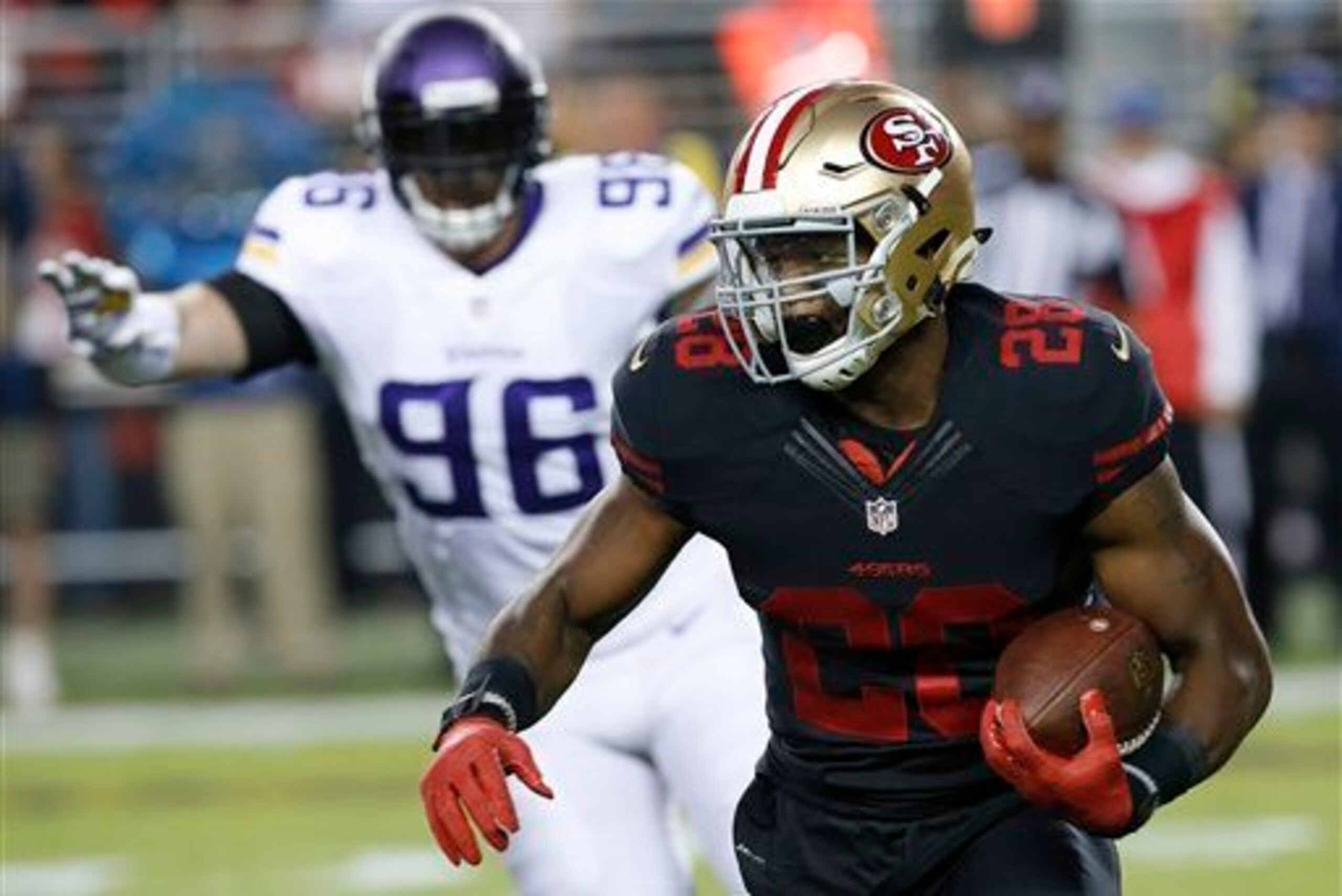 Running back Carlos Hyde is emerging as the new bell cow on offense.