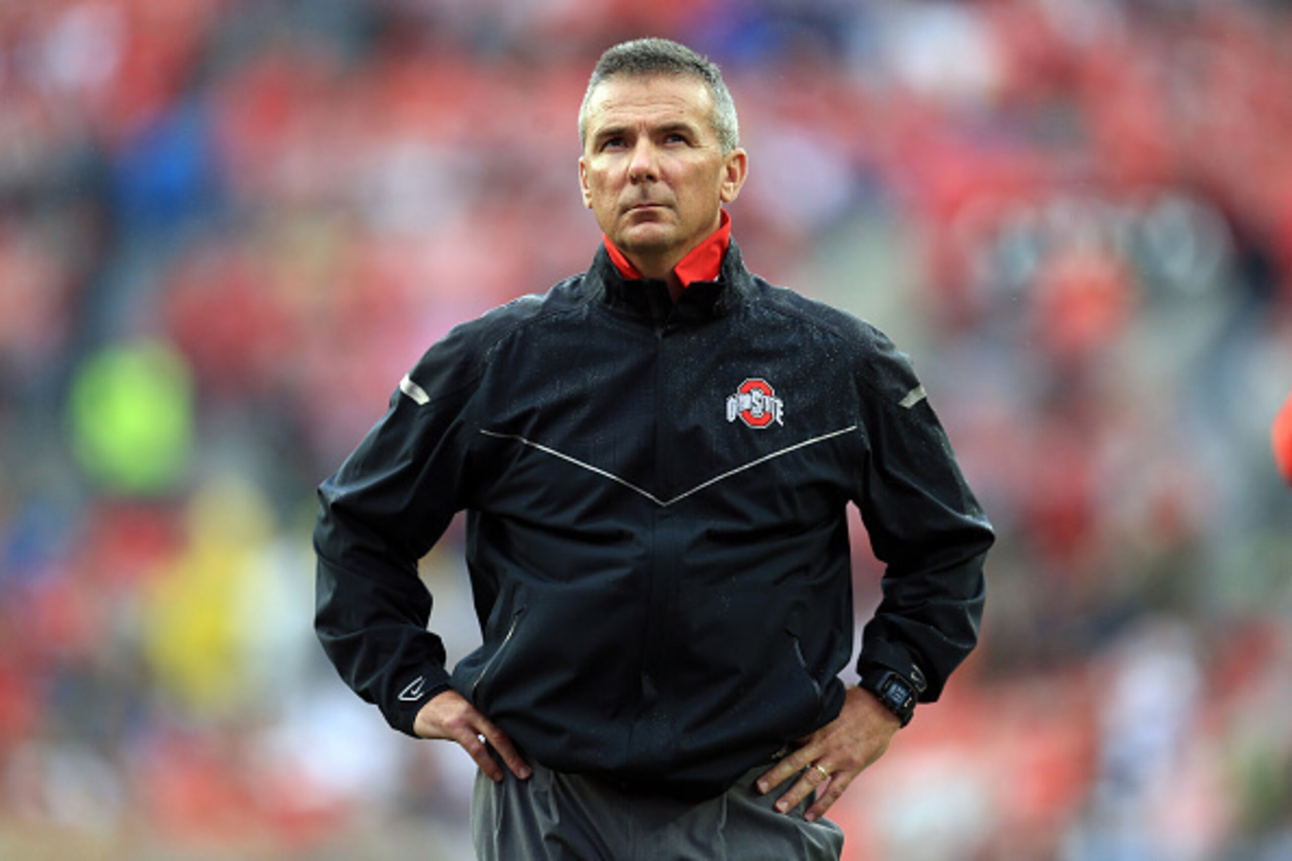 COLUMBUS, OH - SEPTEMBER 19: Head Coach Urban Meyer of the Ohio State Buckeyes prior to the game Northern Illinois Huskies at Ohio Stadium on September 19, 2015 in Columbus, Ohio.  (Photo by Andrew Weber/Getty Images)