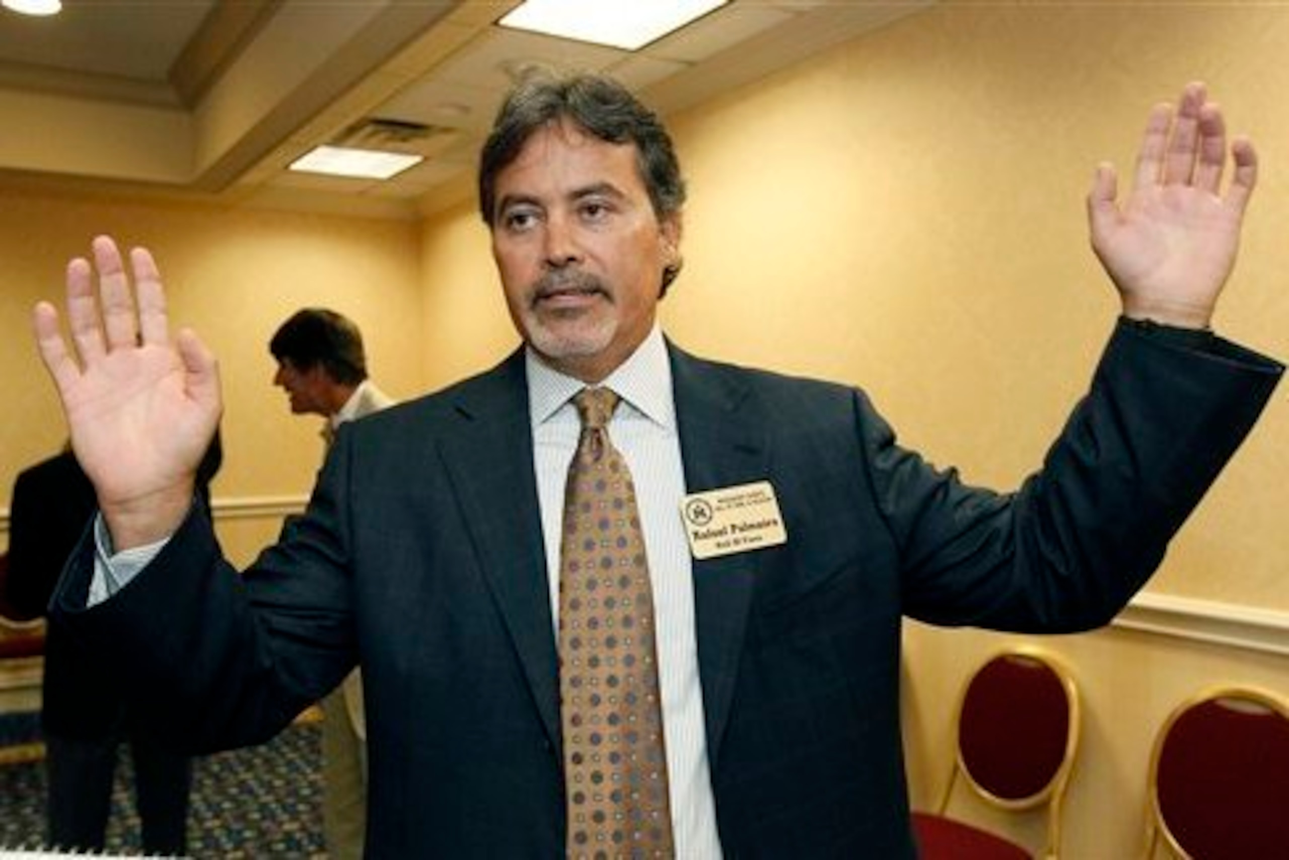 Palmeiro is 50 now and played a minor league game on Friday.