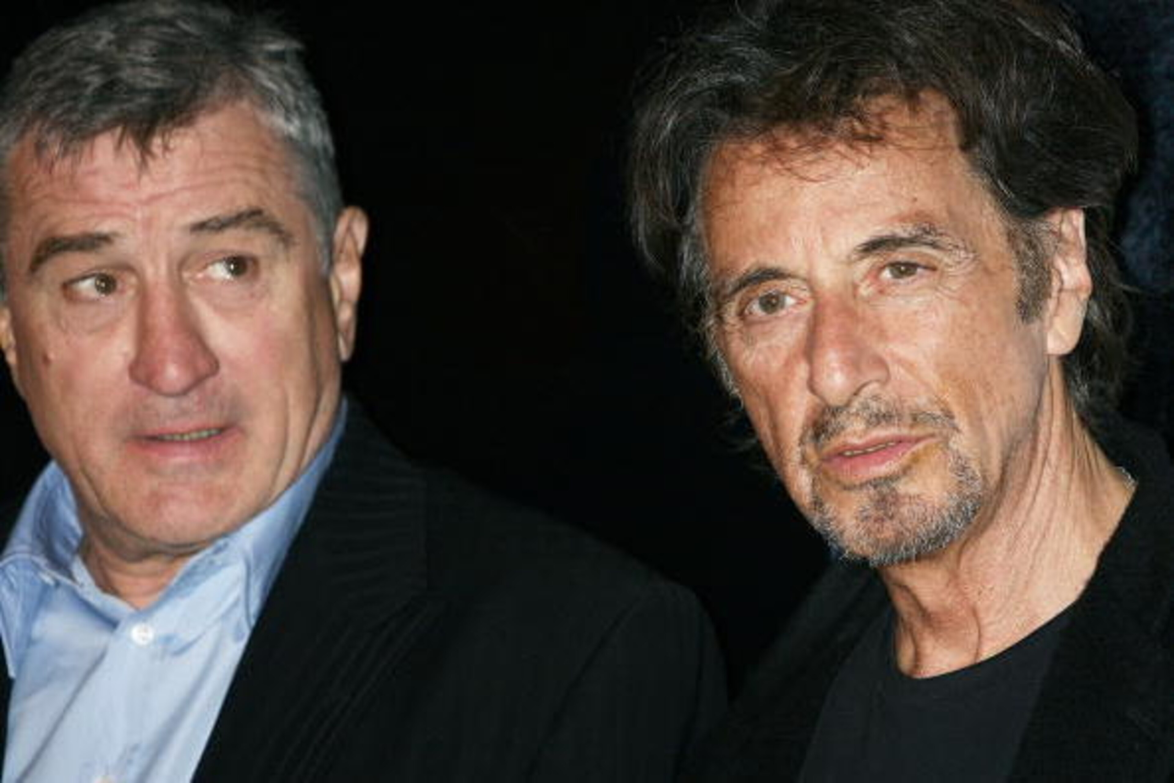 ROME - SEPTEMBER 16: Robert De Niro and Al Pacino attend the 'Righteous Kill' premiere at the Warner Cinema Moderno on September 16, 2008 in Rome, Italy. (Photo by Elisabetta Villa/Getty Images) ROME - SEPTEMBER 16: Robert De Niro and Al Pacino attend the 'Righteous Kill' premiere at the Warner Cinema Moderno on September 16, 2008 in Rome, Italy. (Photo by Elisabetta Villa/Getty Images)