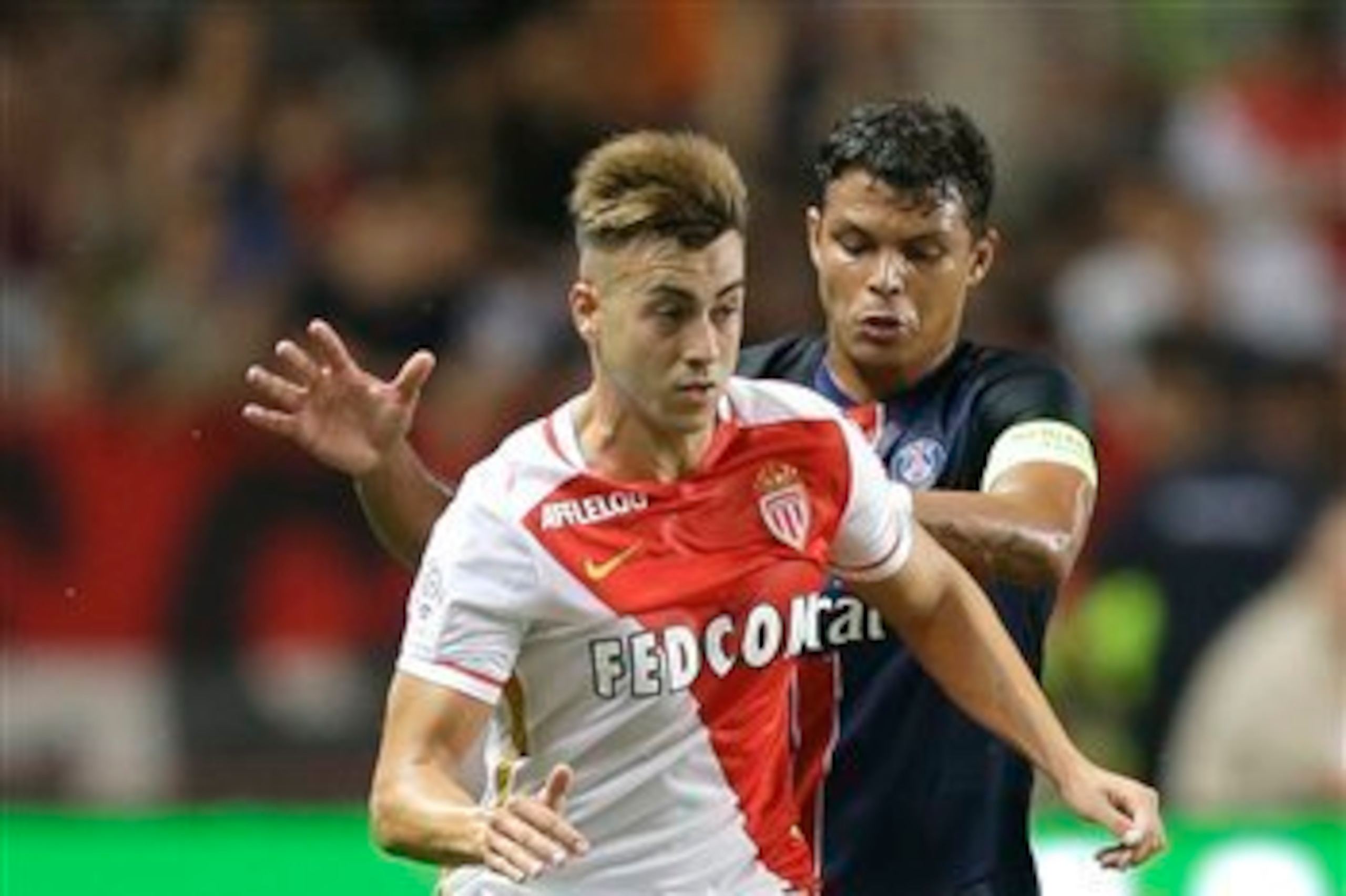 Stephan El Shaarawy, here up against former Milan teammate Thiago Silva, has yet to fully fire at new club Monaco