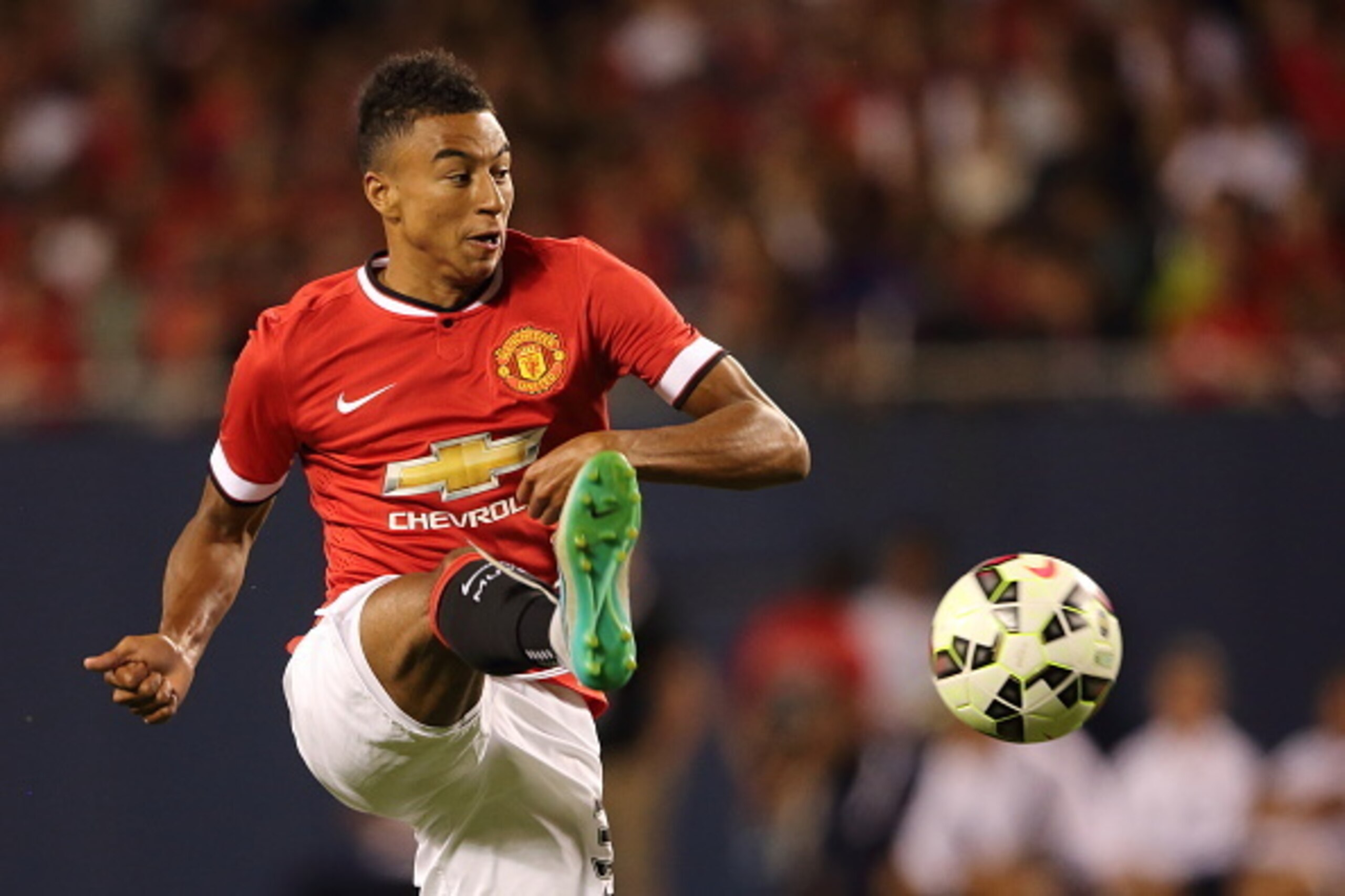 CHICAGO, UNITED STATES - JULY 29:  Jesse Lingard of Manchester United during the International Champions Cup match between Manchester United and Paris Saint-Germain at Soldier Field on July 29, 2015 in Chicago, Illinois.  (Photo by Matthew Ashton - AMA/Ge