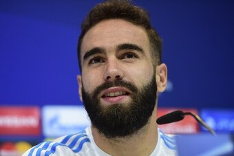 Real Madrid's midfielder Dani Carvajal speaks during a press conference at Real Madrid's Sport City in Madrid on September 14, 2015 on the eve of the Champions League football match Real Madrid vs Shakhtar Donetsk. AFP PHOTO/ PIERRE-PHILIPPE MARCOU       
