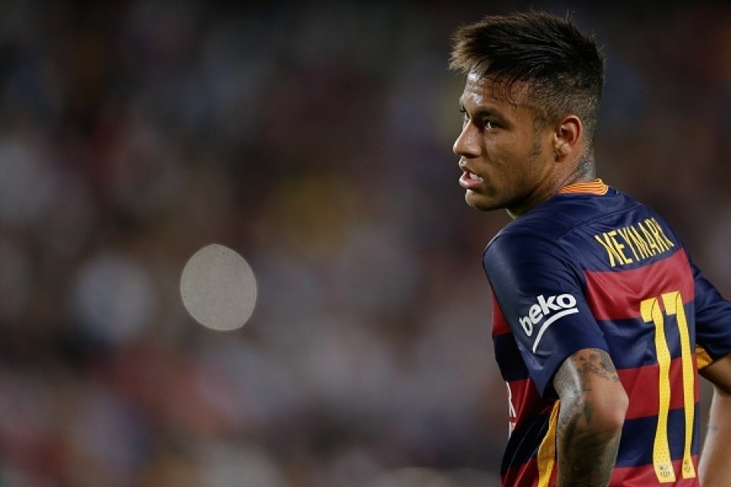 Neymar da Silva Santos Junior of FC Barcelona during the Primera Division match between FC Barcelona and Levante UD on September 20, 2015 at Camp Nou stadium in Barcelona, Spain.(Photo by VI Images via Getty Images)