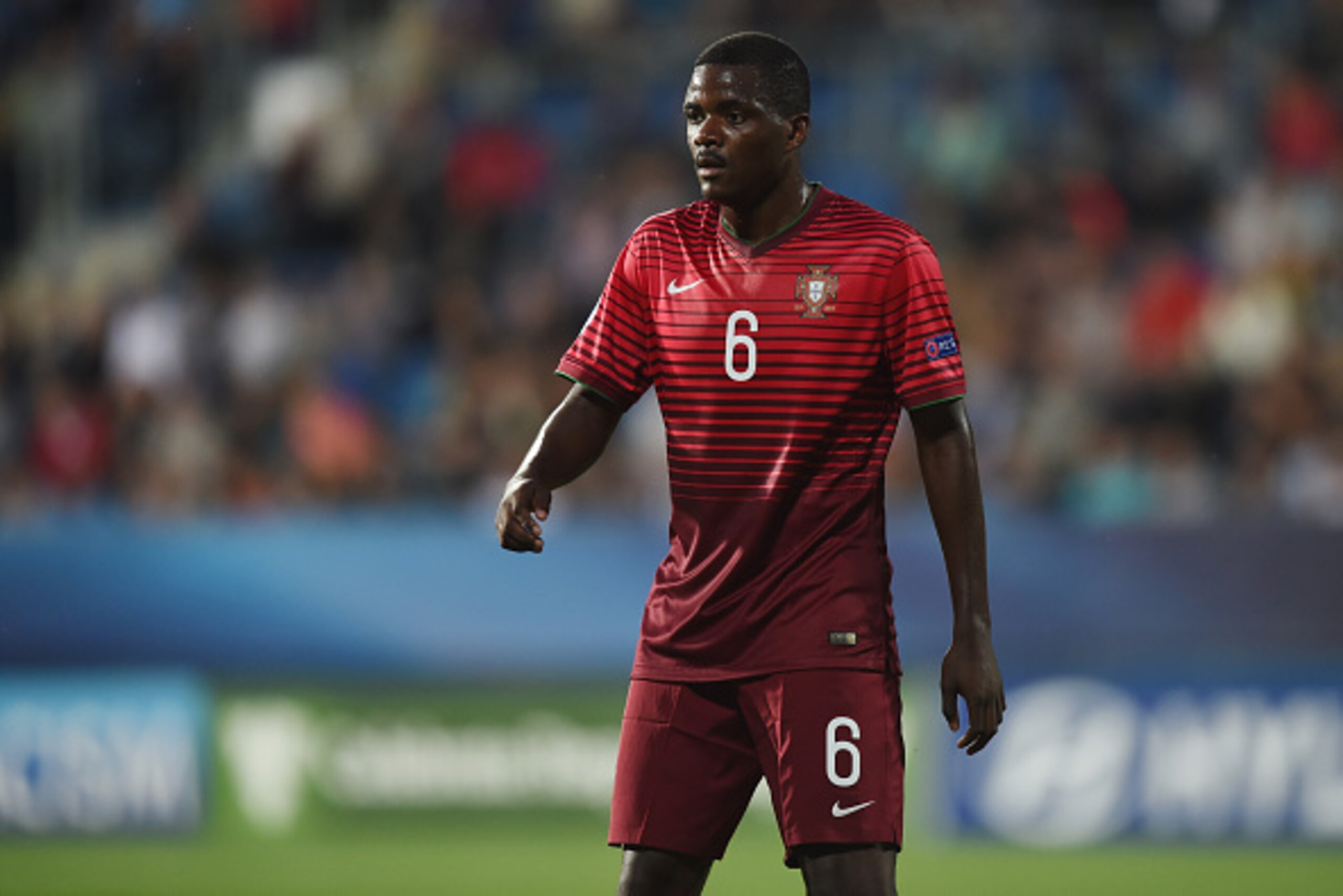 UHERSKE HRADISTE, CZECH REPUBLIC - JUNE 18: William Carvalho of Portugal in action during the UEFA Under21 European Championship 2015 Group B match between England and Portugal at Mestsky Fotbalovy Stadium on June 18, 2015 in Uherske Hradiste, Czech Repub