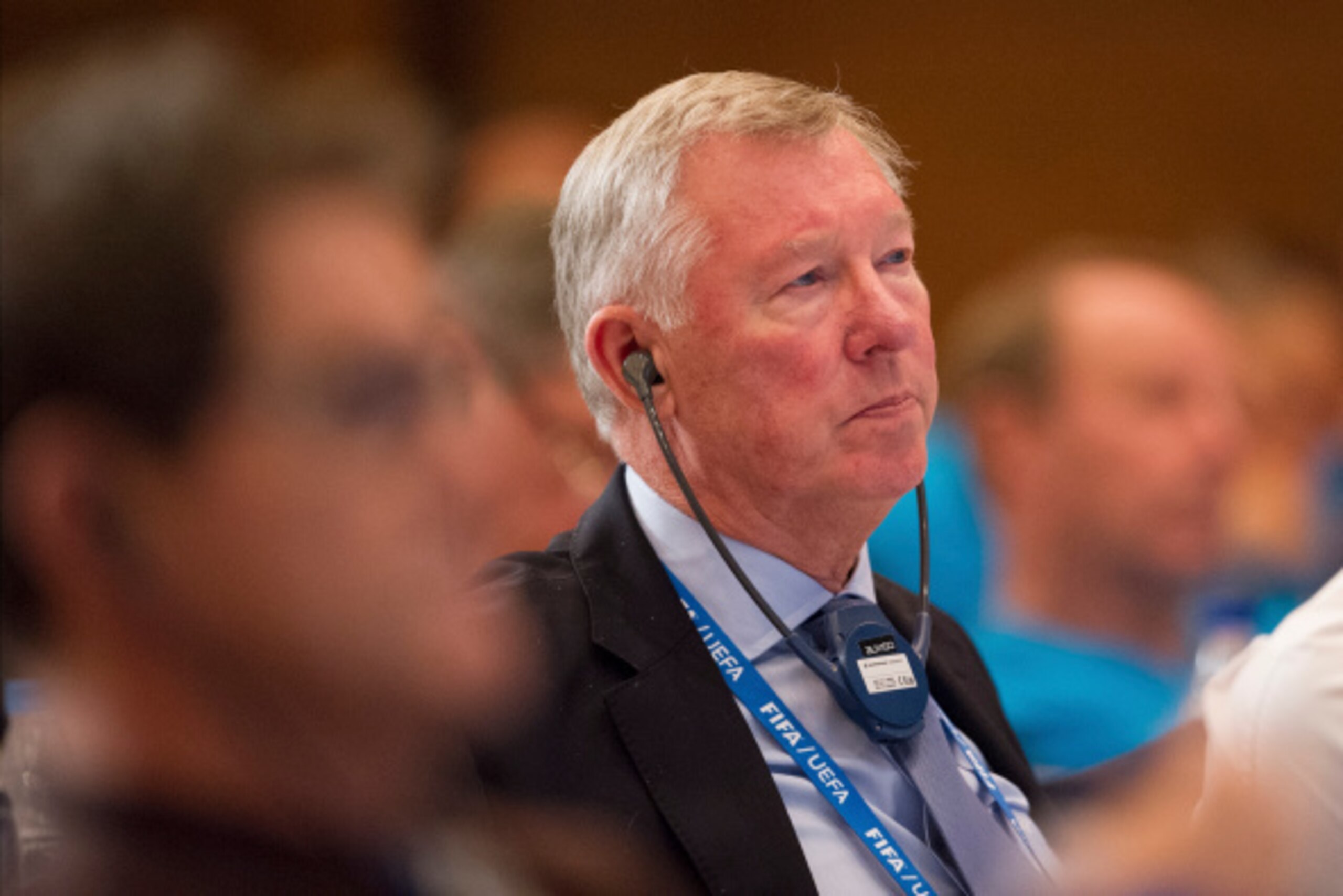ST PETERSBURG, RUSSIA - SEPTEMBER 16:  UEFA Coaching Ambassador Sir Alex Ferguson attends the FIFA/UEFA Conference for National Coaches and Technical Directors 2014 FIFA World Cup Brazill, on September 16, 2014 in St Petersburg, Russia.  (Photo by Harold 