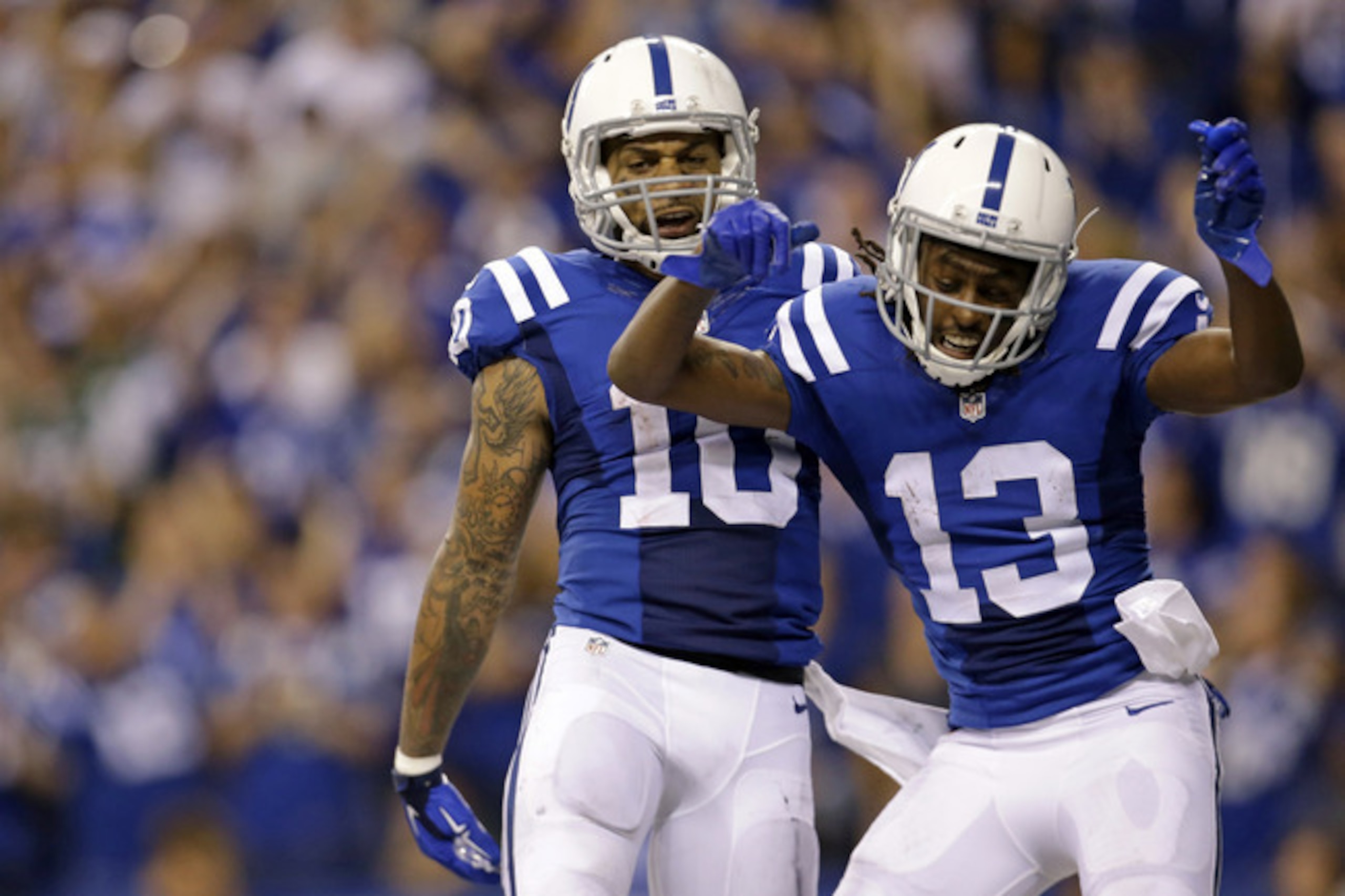 Look for T.Y. Hilton and Donte Moncrief to torch an embattled Titans secondary.