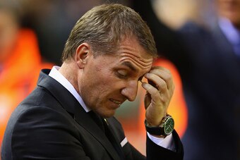LIVERPOOL, ENGLAND - SEPTEMBER 23:  Brendan Rodgers the manager of Liverpool looks on during the Capital One Cup Third Round match between Liverpool and Carlisle United at Anfield on September 23, 2015 in Liverpool, England.  (Photo by Alex Livesey/Getty 