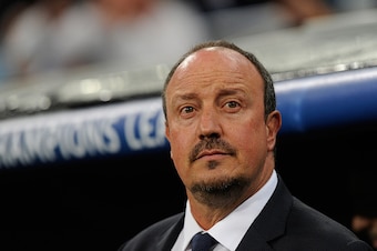 MADRID, SPAIN - SEPTEMBER 15:  Head coach Rafa Benitez of Real Madrid looks on during the UEFA Champions League Group A match between Real Madrid and Shakhtar Donetsk at estadio Santiago Bernabeu on September 15, 2015 in Madrid, Spain.  (Photo by Denis Do
