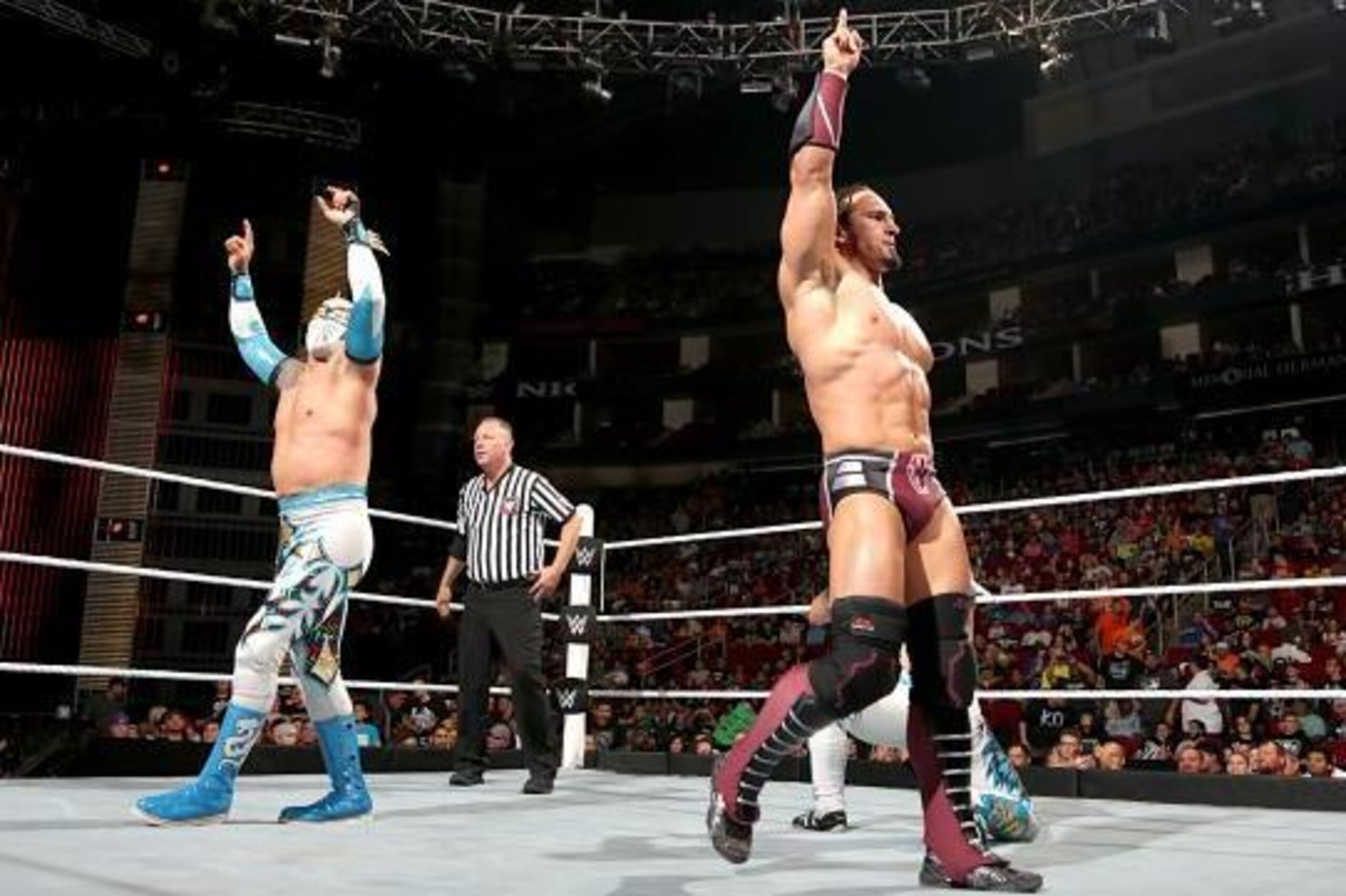 Sin Cara, Neville and Kalisto at Night of Champions. Sin Cara, Neville and Kalisto at Night of Champions.