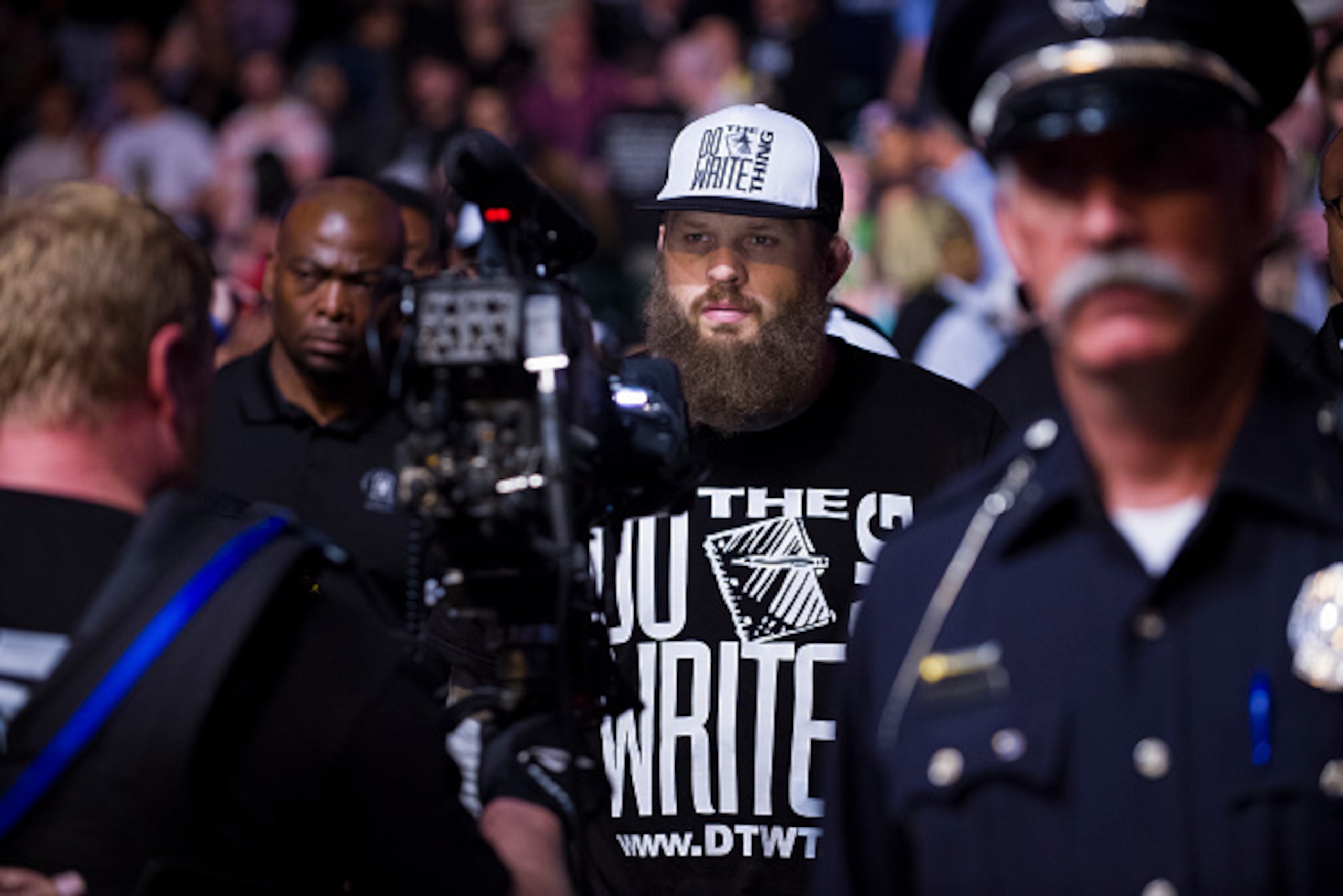DALLAS, TX - MARCH 14:  Roy Nelson walks to the octagon before his fight with Alistair Overeem during UFC 185 at the American Airlines Center on March 14, 2015 in Dallas, Texas. (Photo by Cooper Neill/Zuffa LLC/Zuffa LLC via Getty Images)