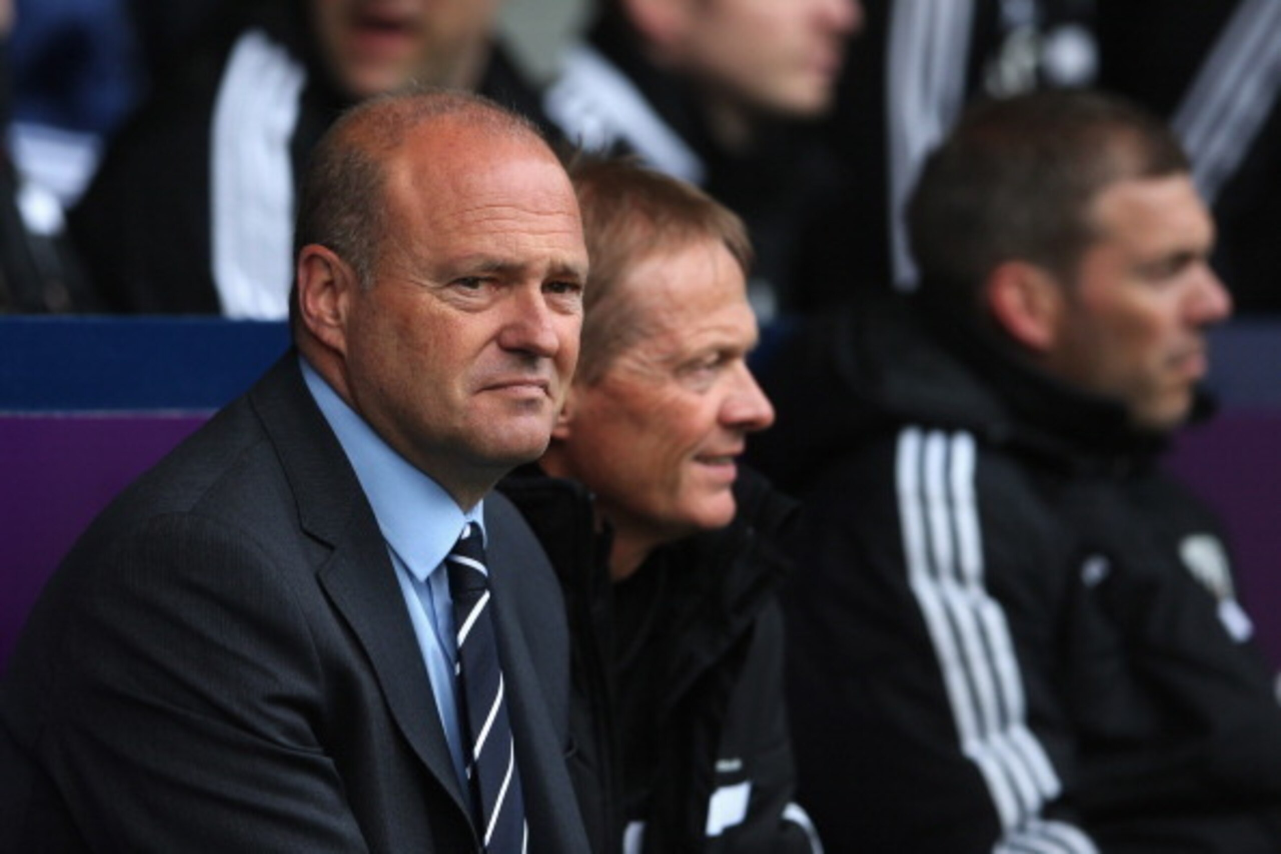 WEST BROMWICH, ENGLAND - MAY 11:  Pepe Mel manager of West Bromwich Albion (L) looks on prior to the Barclays Premier League match between West Bromwich Albion and Stoke City at The Hawthorns on May 11, 2014 in West Bromwich, England.  (Photo by Scott Hea