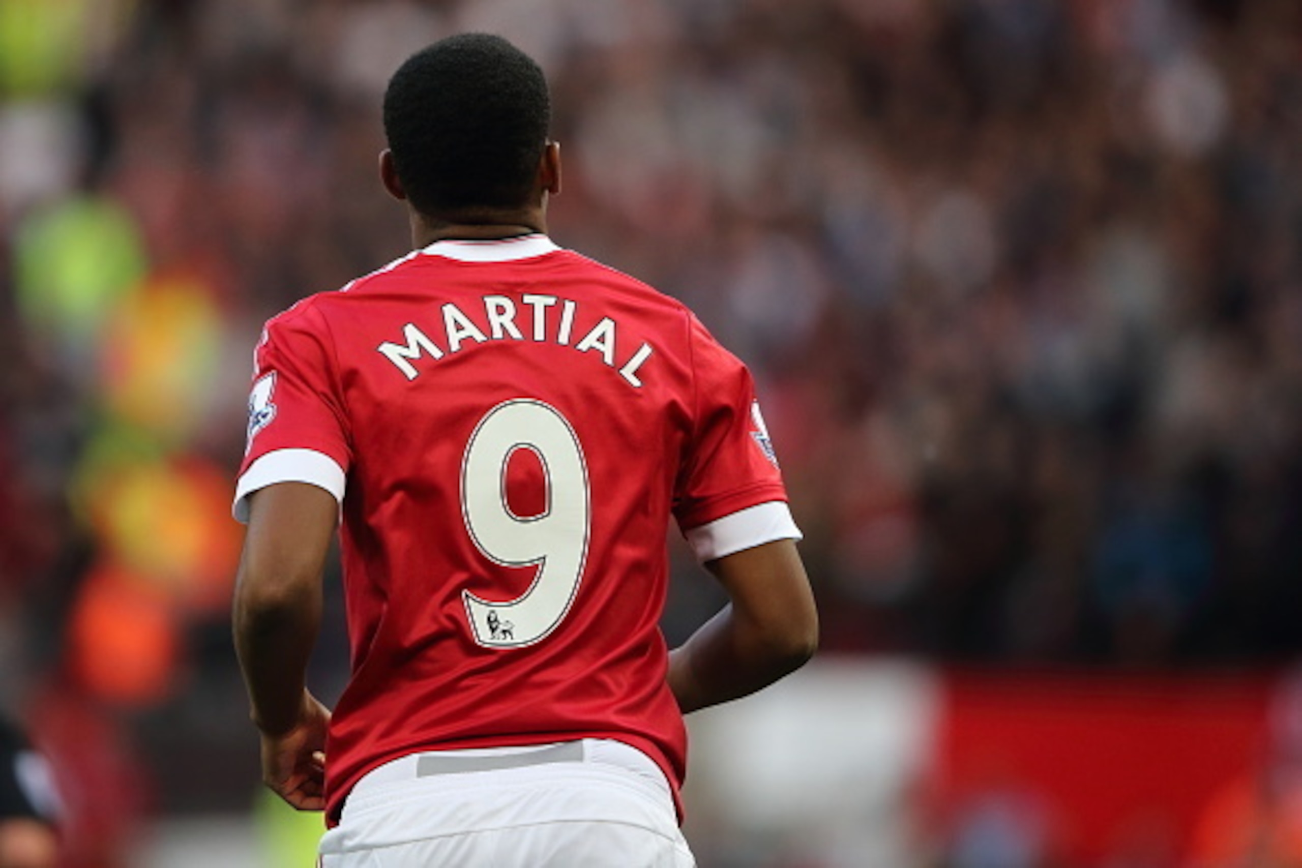 MANCHESTER, ENGLAND - SEPTEMBER 12:  Anthony Martial of Manchester United on his debut during the Barclays Premier League match between Manchester United and Liverpool on September 12, 2015 in Manchester, United Kingdom.  (Photo by Matthew Ashton - AMA/Ge