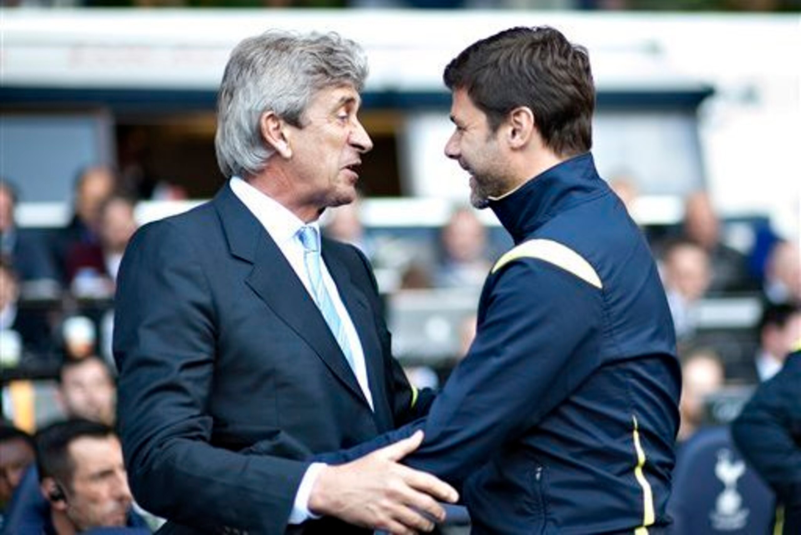 Manchester City boss Manuel Pellegrini will try to get the better of his Tottenham Hotspur counterpart Mauricio Pochettino again on Saturday.