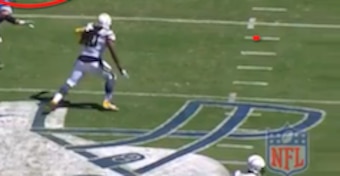 Emanuel crushes Stafford while he attempts to escape. San Diego achieved a sack using only two rushers.