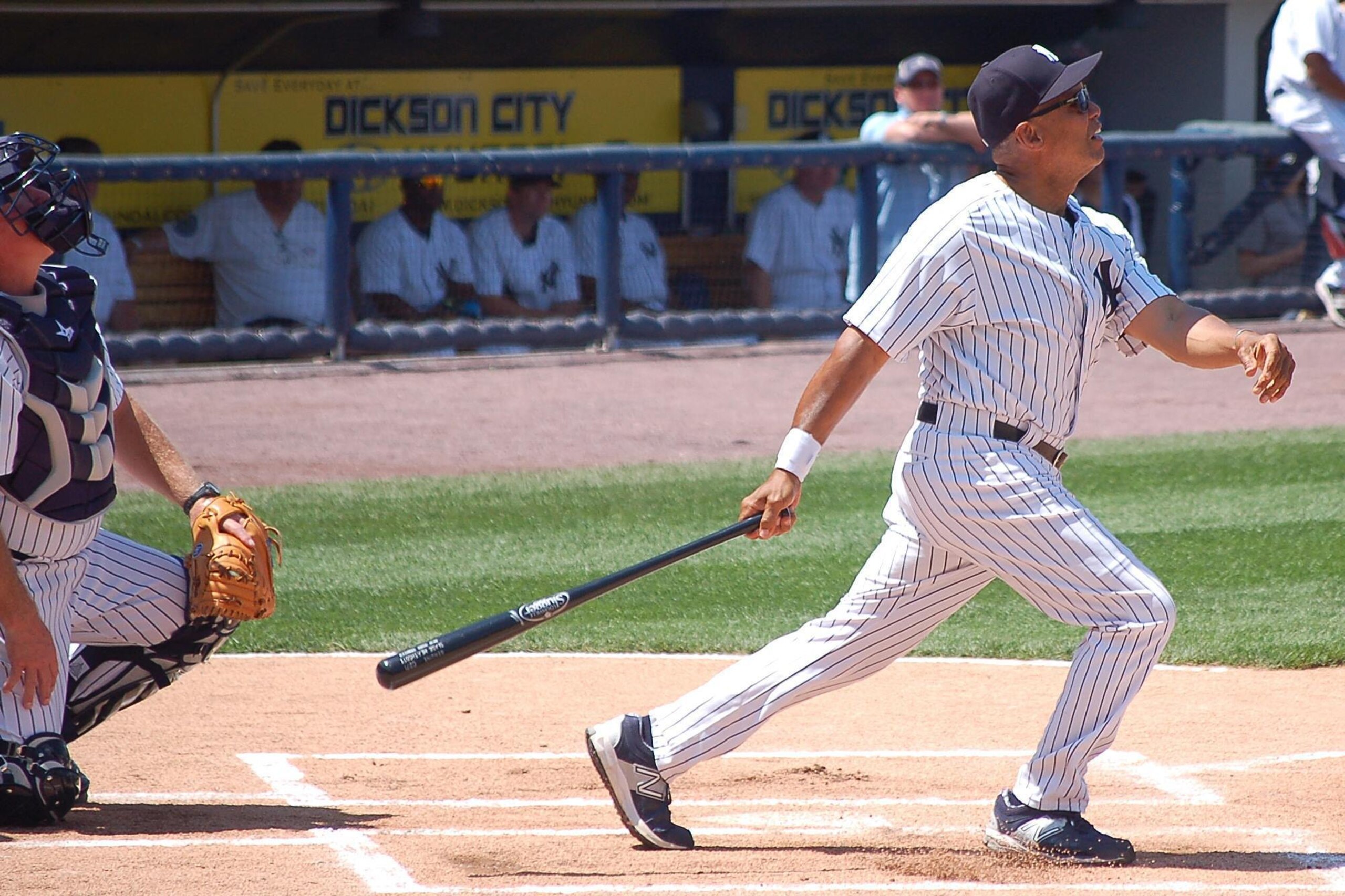 Reggie Jackson watches his hit during the Legends game at PNC Field this year.