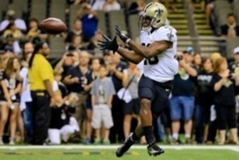 Sep 20, 2015; New Orleans, LA, USA; New Orleans Saints running back C.J. Spiller (28) before a game against the Tampa Bay Buccaneers at the Mercedes-Benz Superdome. Mandatory Credit: Derick E. Hingle-USA TODAY Sports